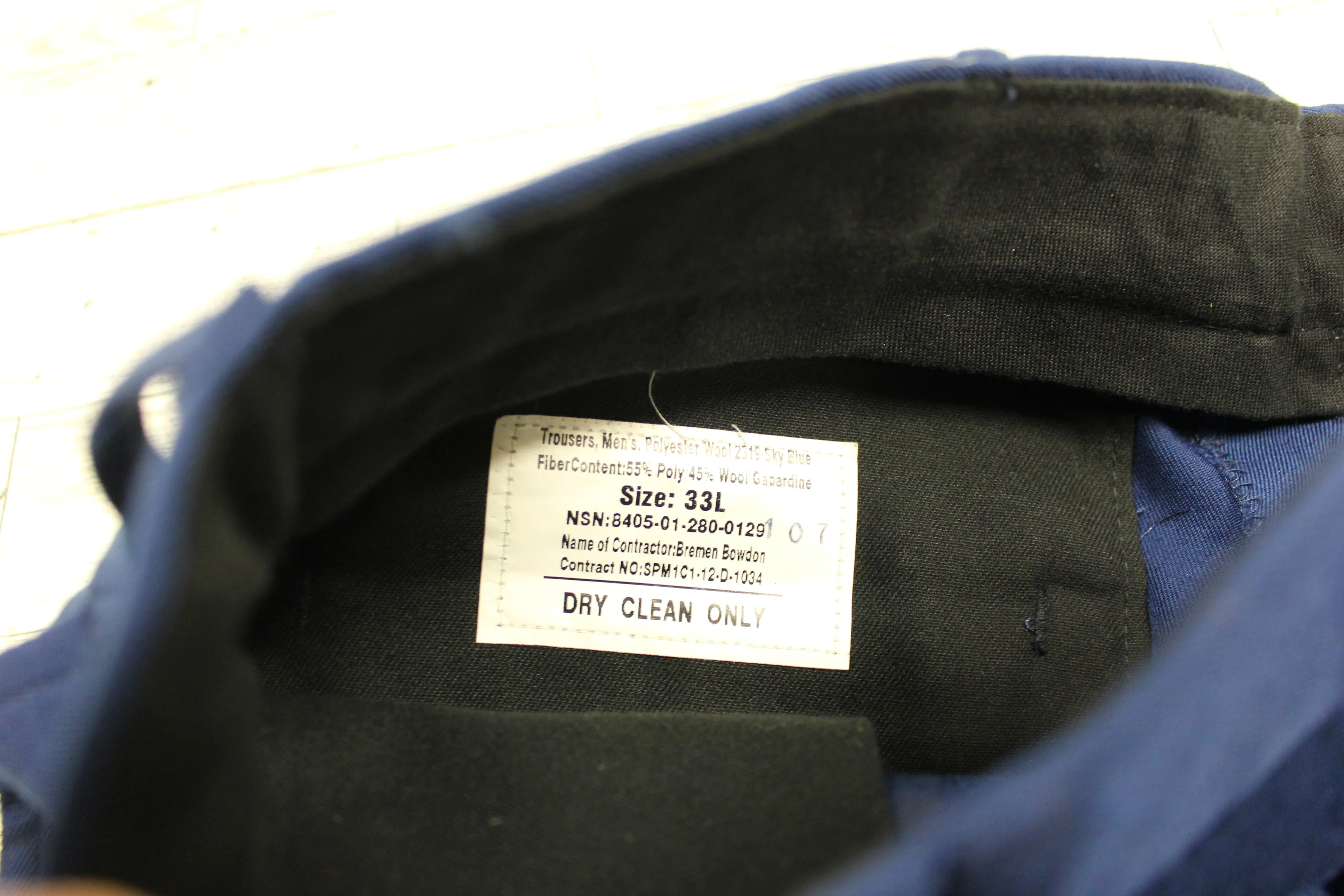 US Marine Blue Trousers, Size: 33L - 8405-01-280-0129 - Used - Image 5