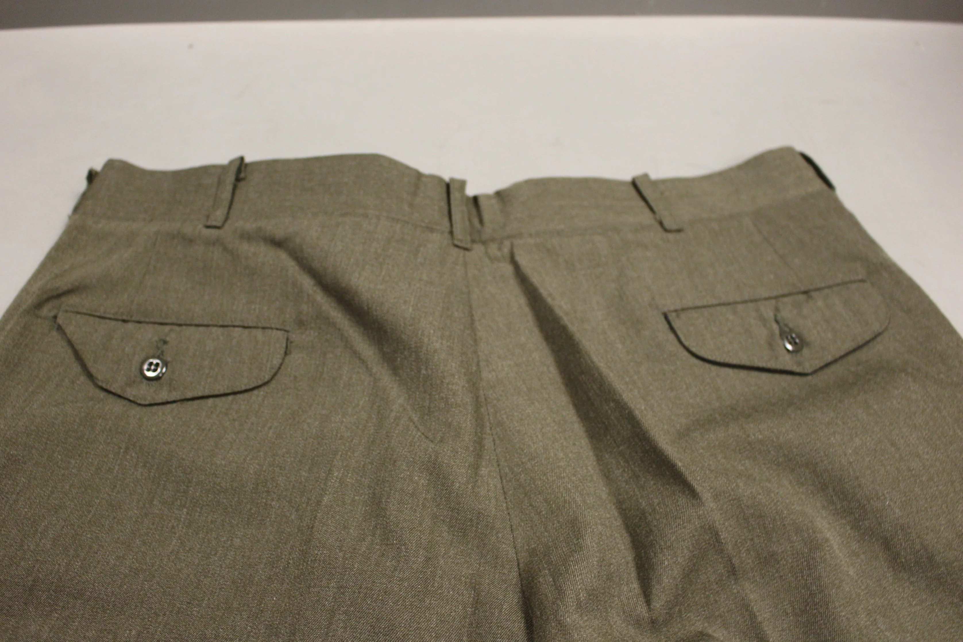 US Marine Corps Men's Dress Green Pants / Trousers - Hemmed - Size: 33R - Used - Image 3