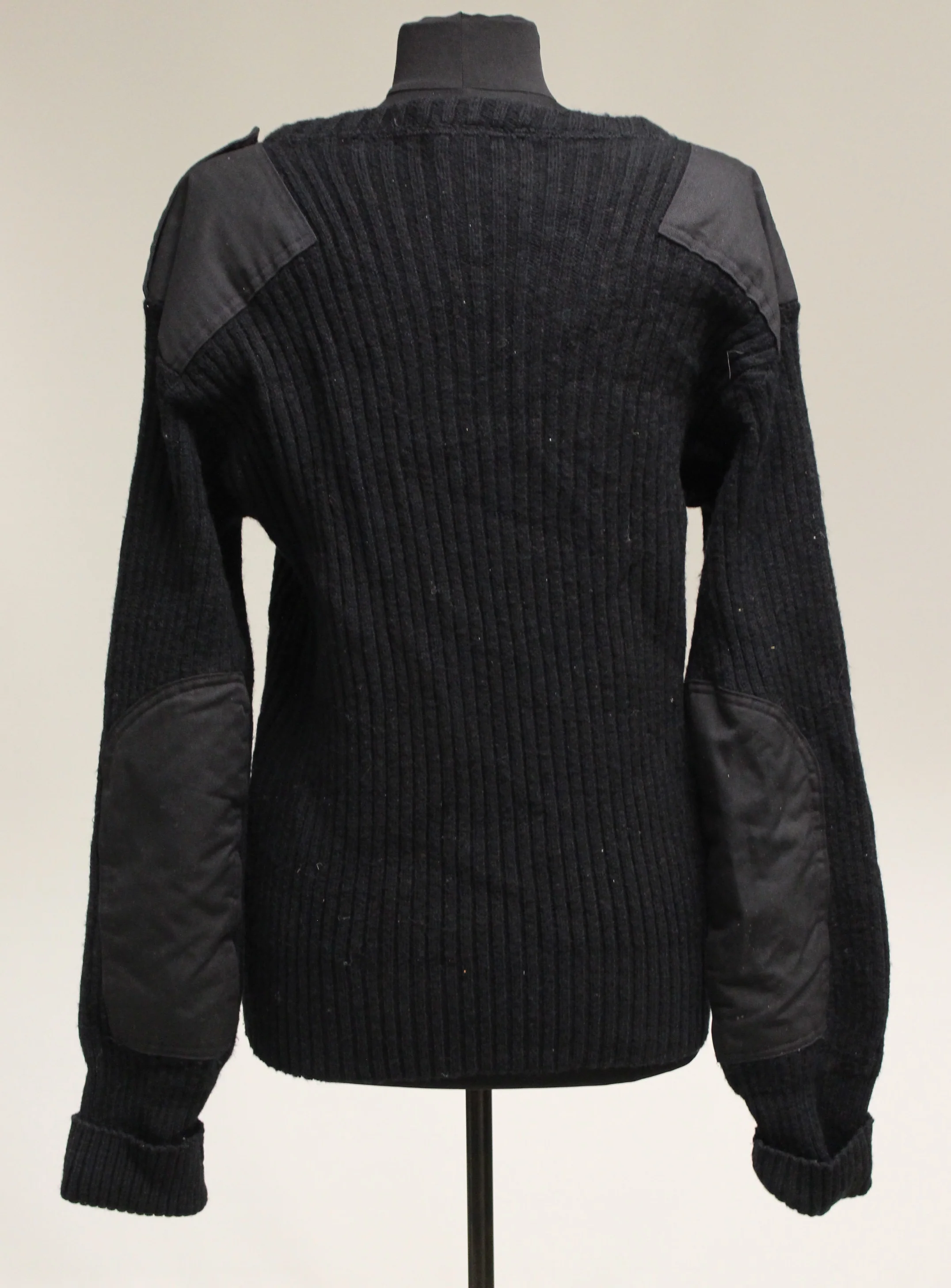 US Military Brigade QuarterMasters Black V Neck Sweater - Size: 38 - Used - Image 2