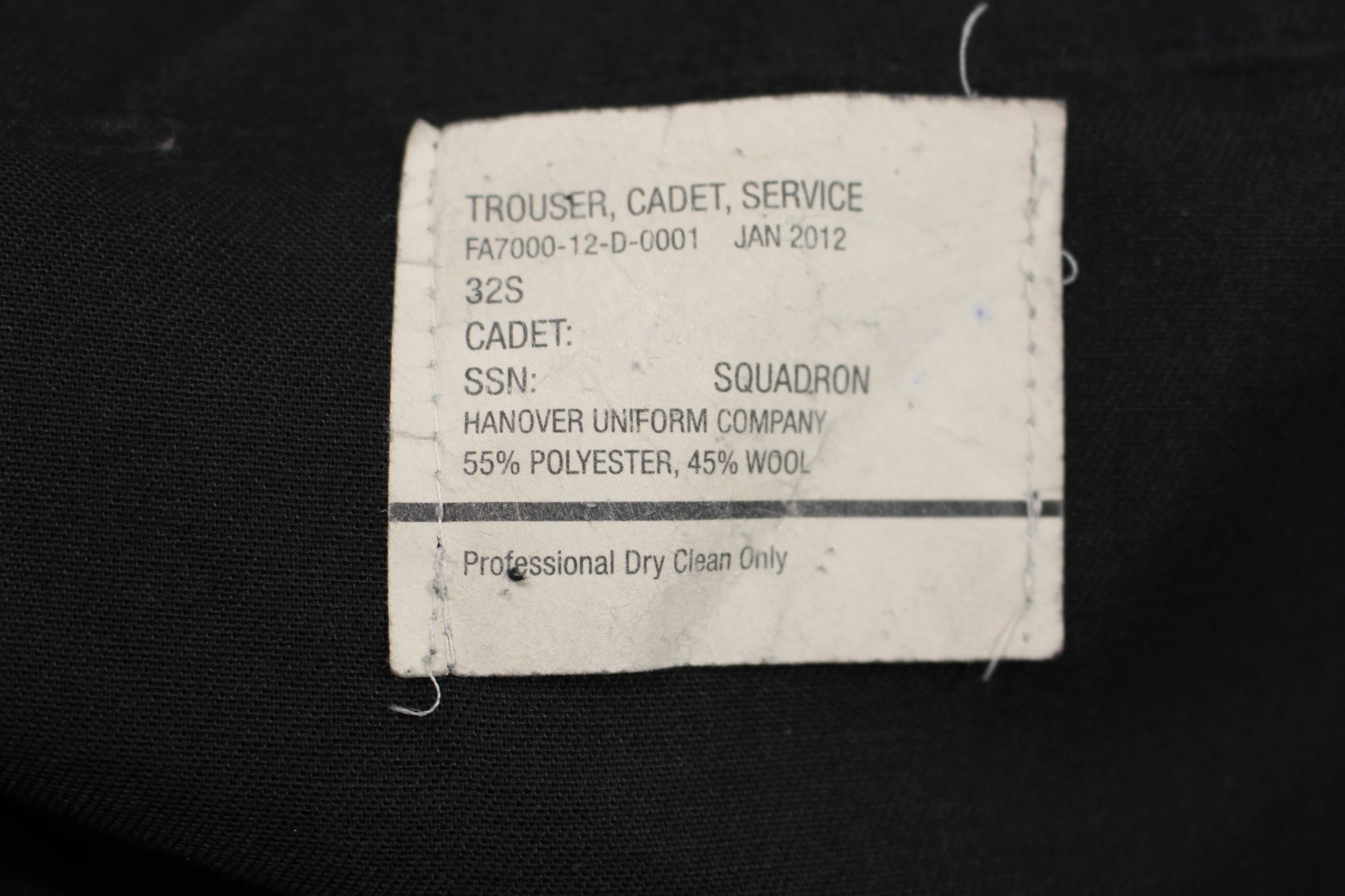 US Military Men's Cadet Service Trousers - Size: 32S - Used - Image 3