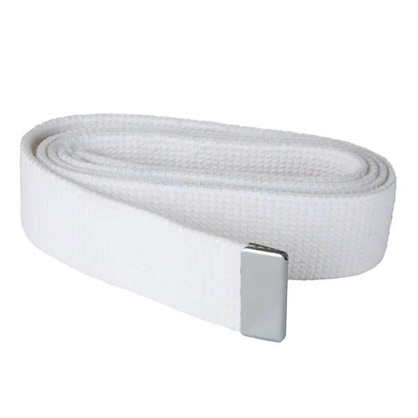 US Military Men's White Belt with Silver Tip - Size: 45 - 8440-01-175-7854 - New