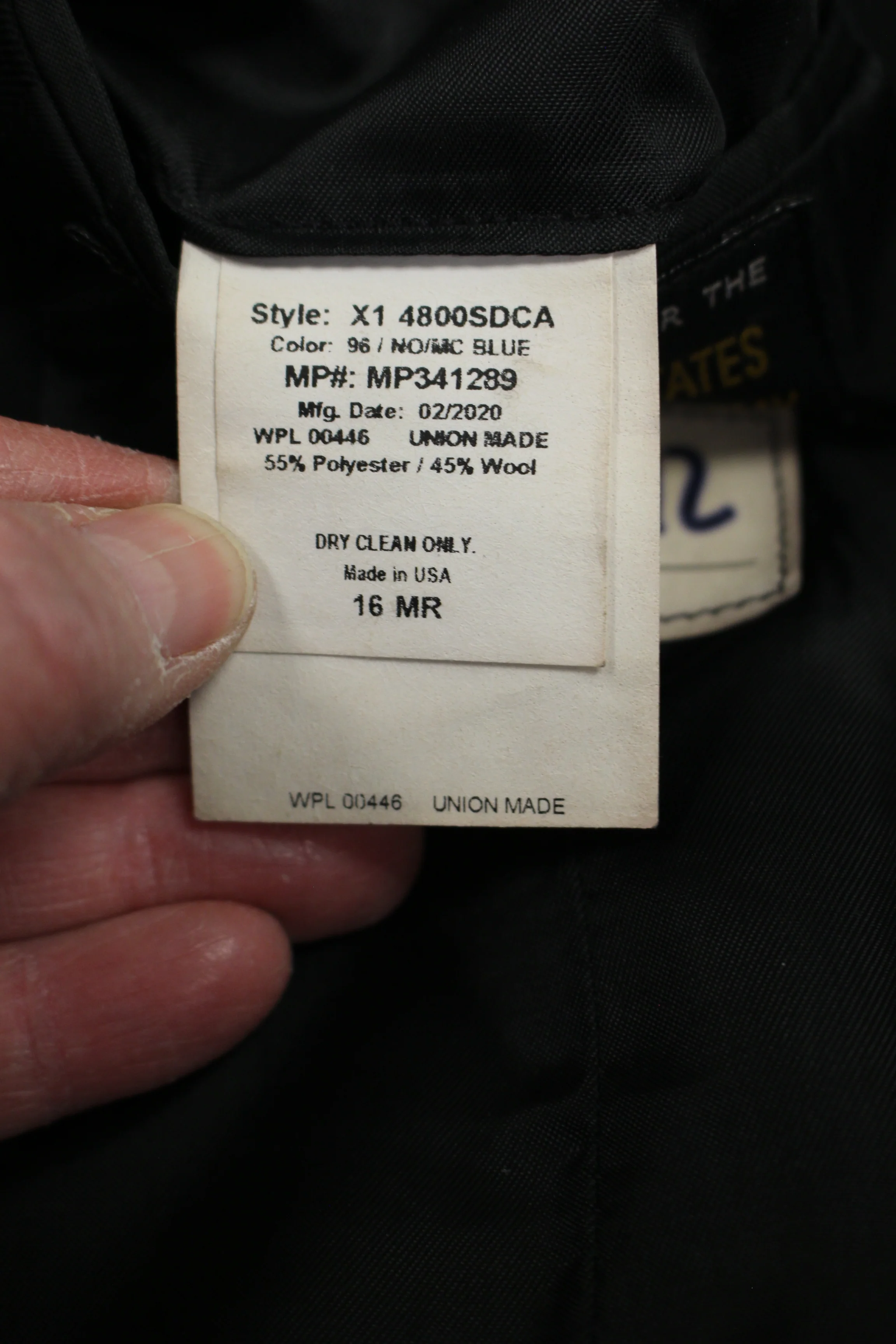 US Naval Academy Flying Cross Dress Jacket - Size: 16MR - Used - Image 2