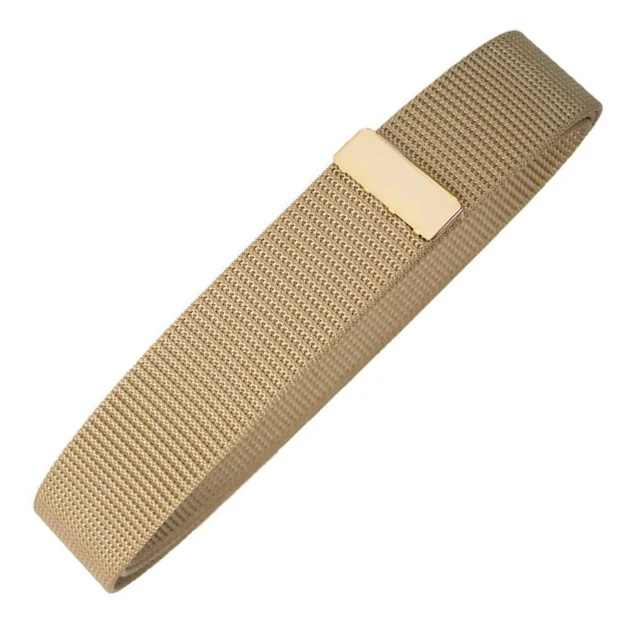 US Navy Cotton Khaki Trouser Belt with Gold Tip - 45" - 8440-01-167-7246 - New