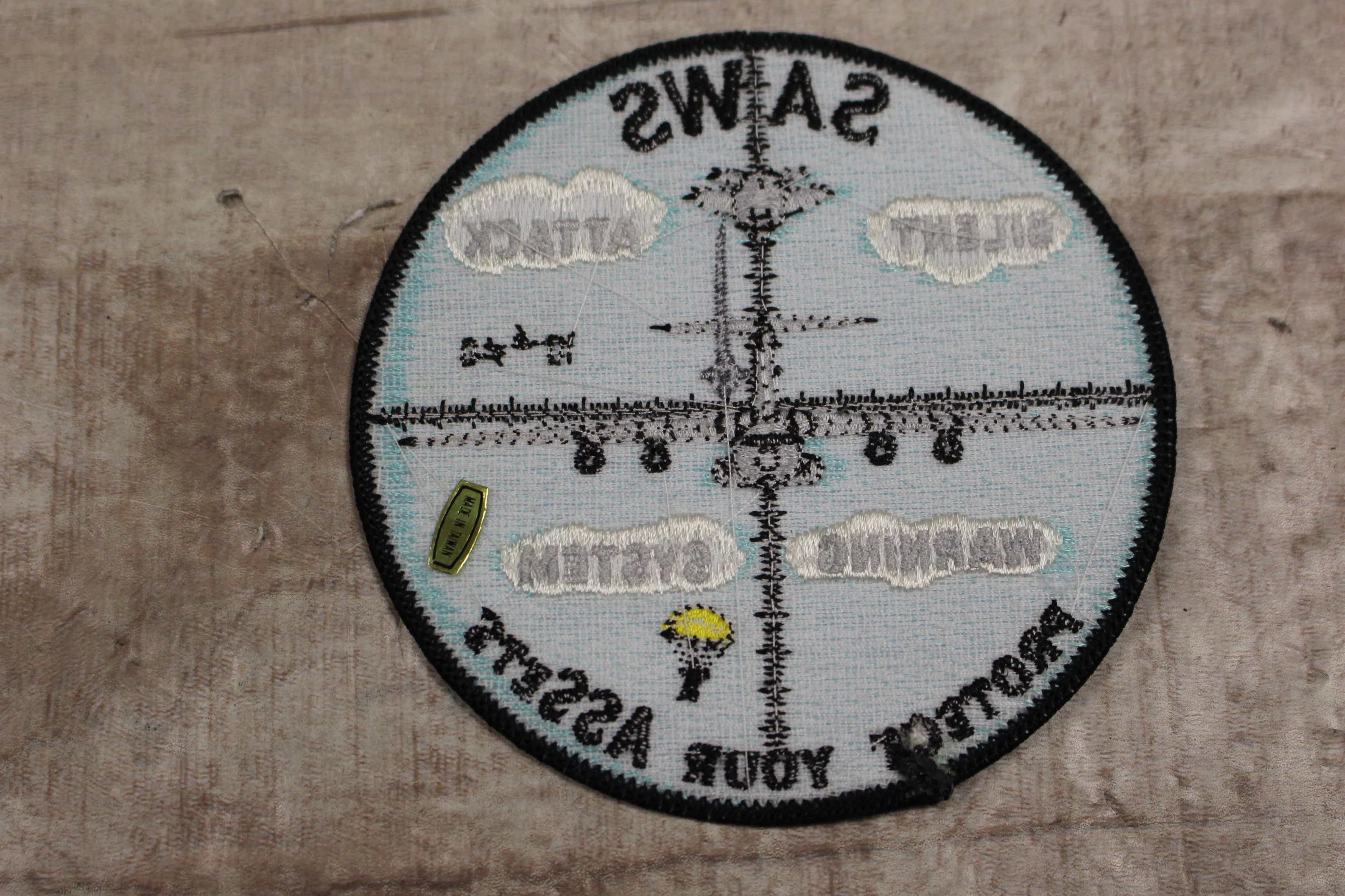 USAF Silent Attack Warning System (SAWS) Protect Your Assets Sew On Patch -Used - Image 2