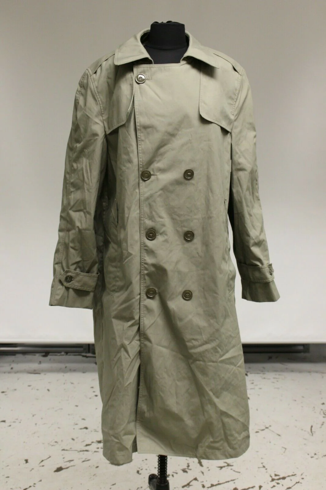 USMC Marine Men's All-Weather Pewter Trench Coat With Liner - 42 Short -Used