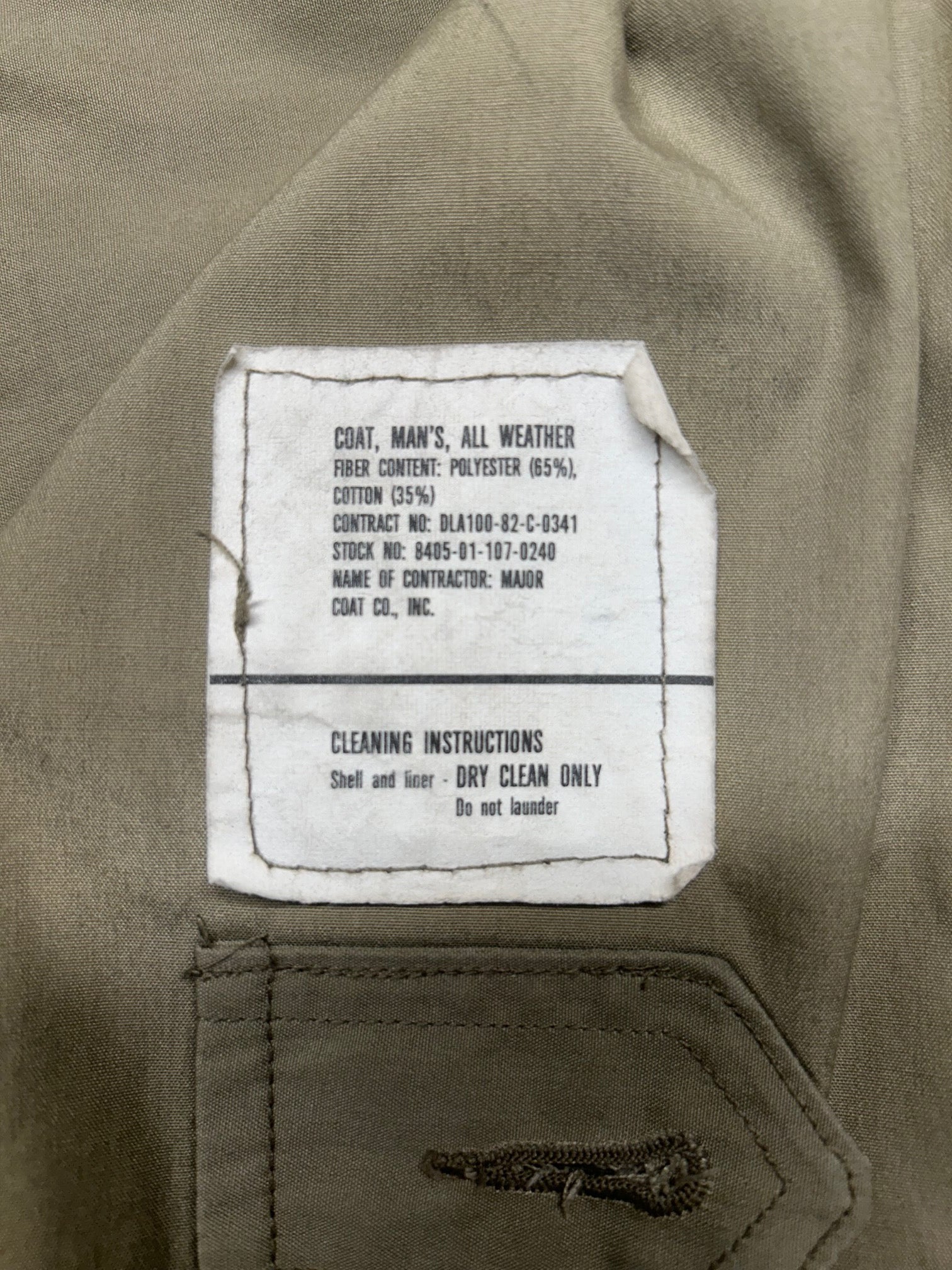 USMC Marine Men's All-Weather Pewter Trench Coat With Liner & Belt - 38 Regular - Image 4