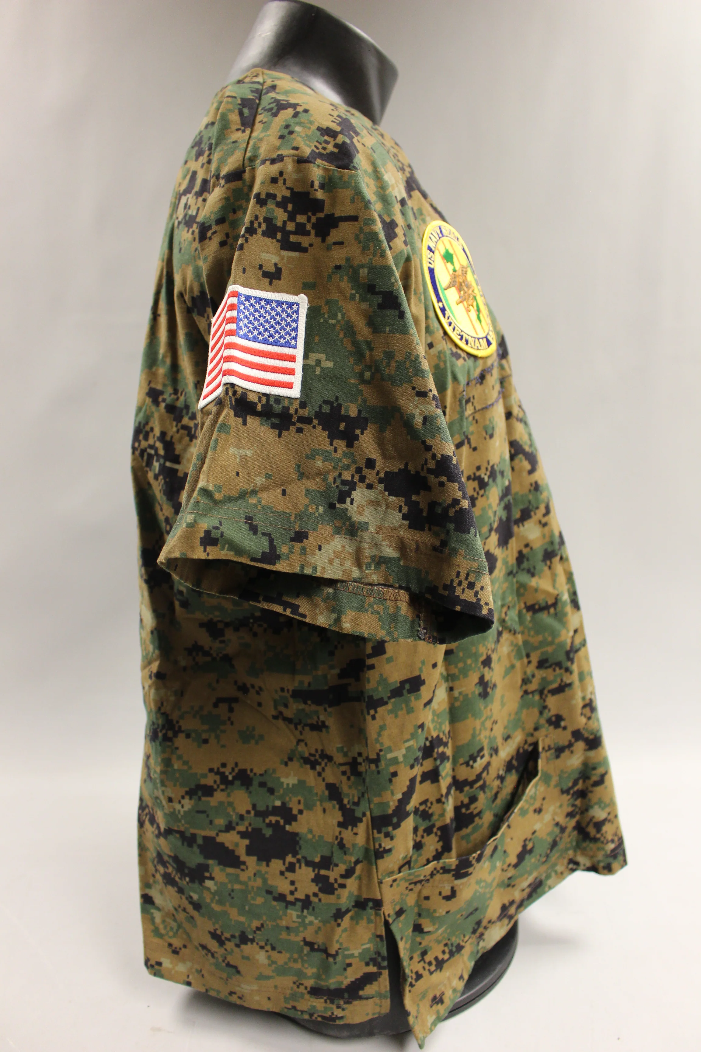 USN Green Marpat Vietnam Veteran Scrub With Golden Shellback Patch -Used - Image 3