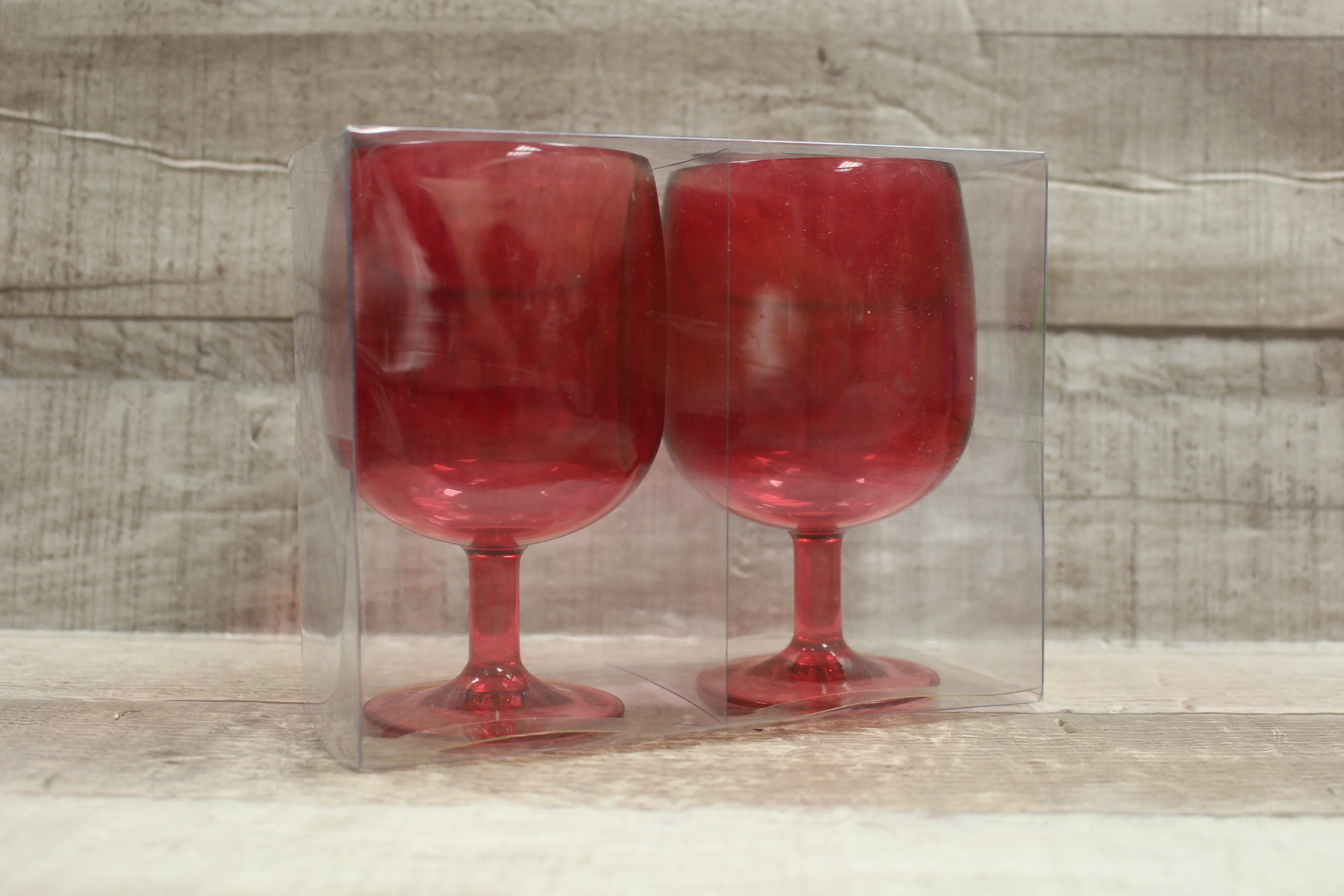 Valentines Day Wine Glass Plastic Cups Set Of Two -New