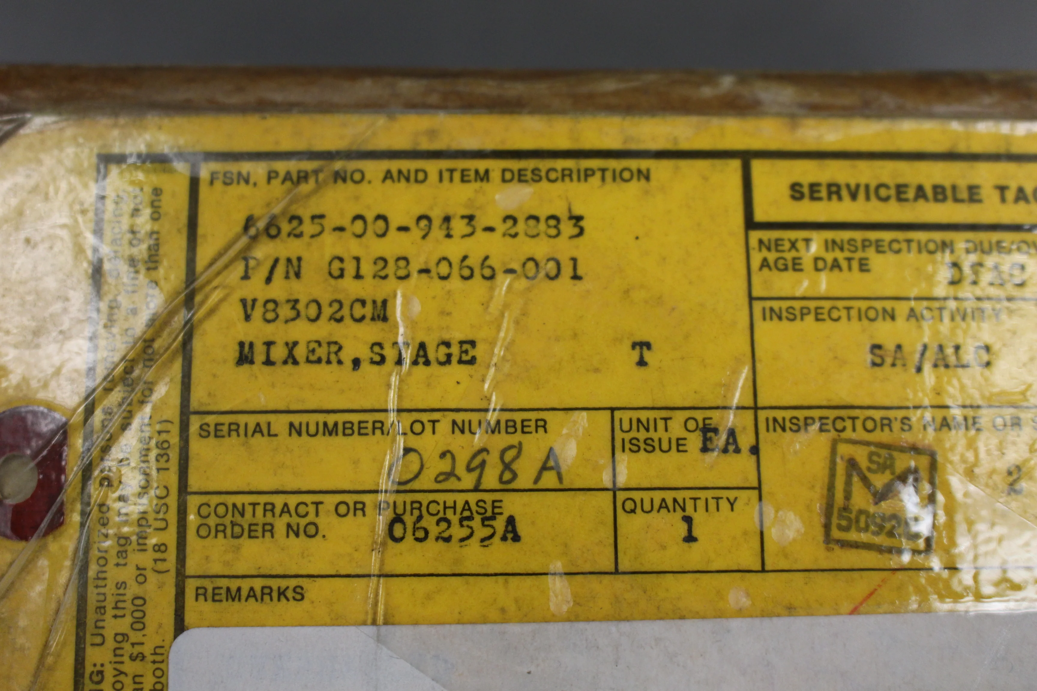 Varian-Beverly Test Set Assembly / Stage Mixer, 6625-00-943-2883, V8302CM - Image 7