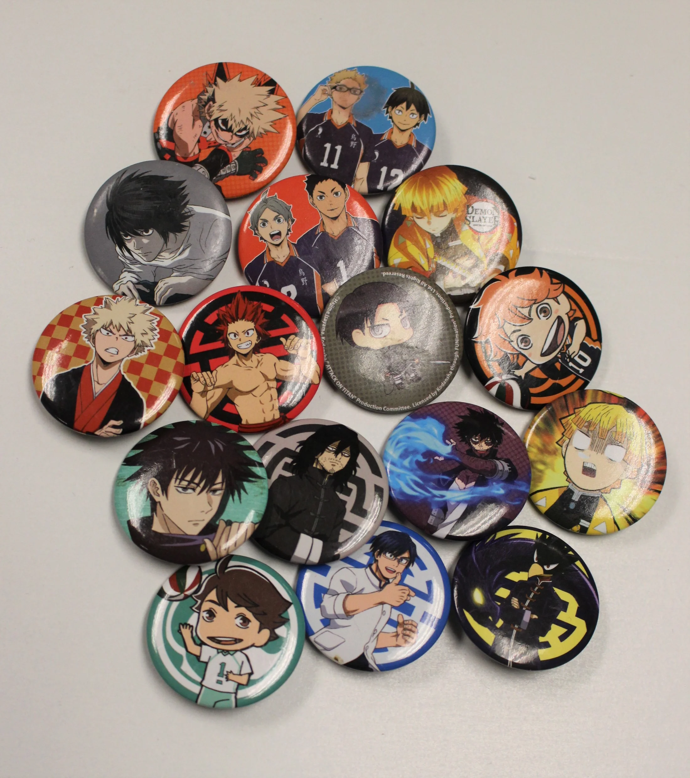 Various Assorted Anime Button Pins - You Pick - Used