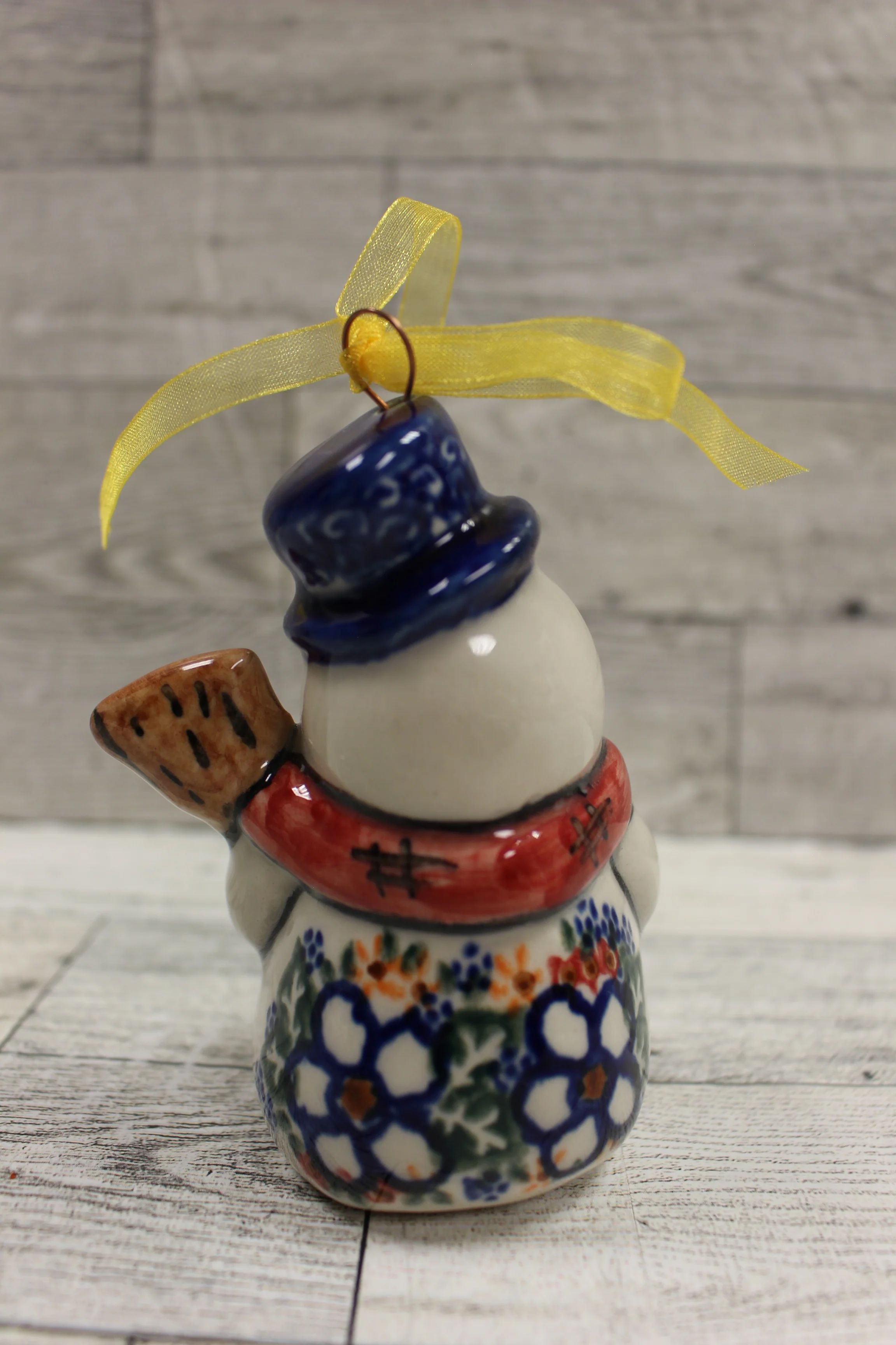 Vena Standing Snowman Ornament - Red Scarf and Snowflakes - 4" Tall - Used - Image 2