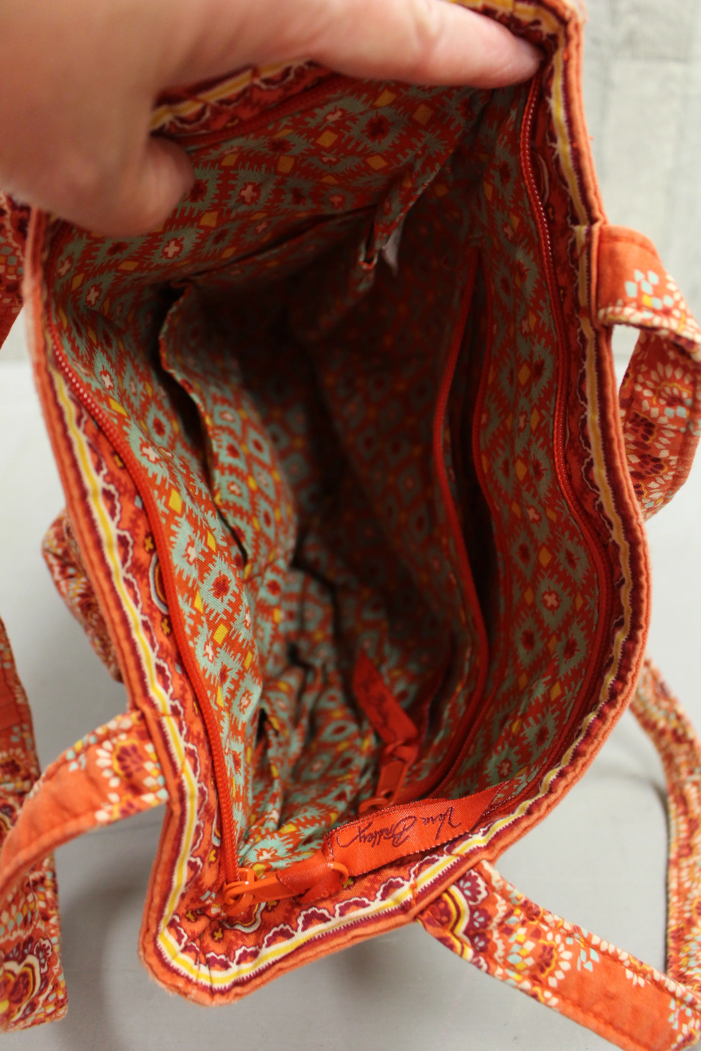 Vera Bradley Orange Boho Floral Medallion Medium Shoulder Bag - Used - Image 7