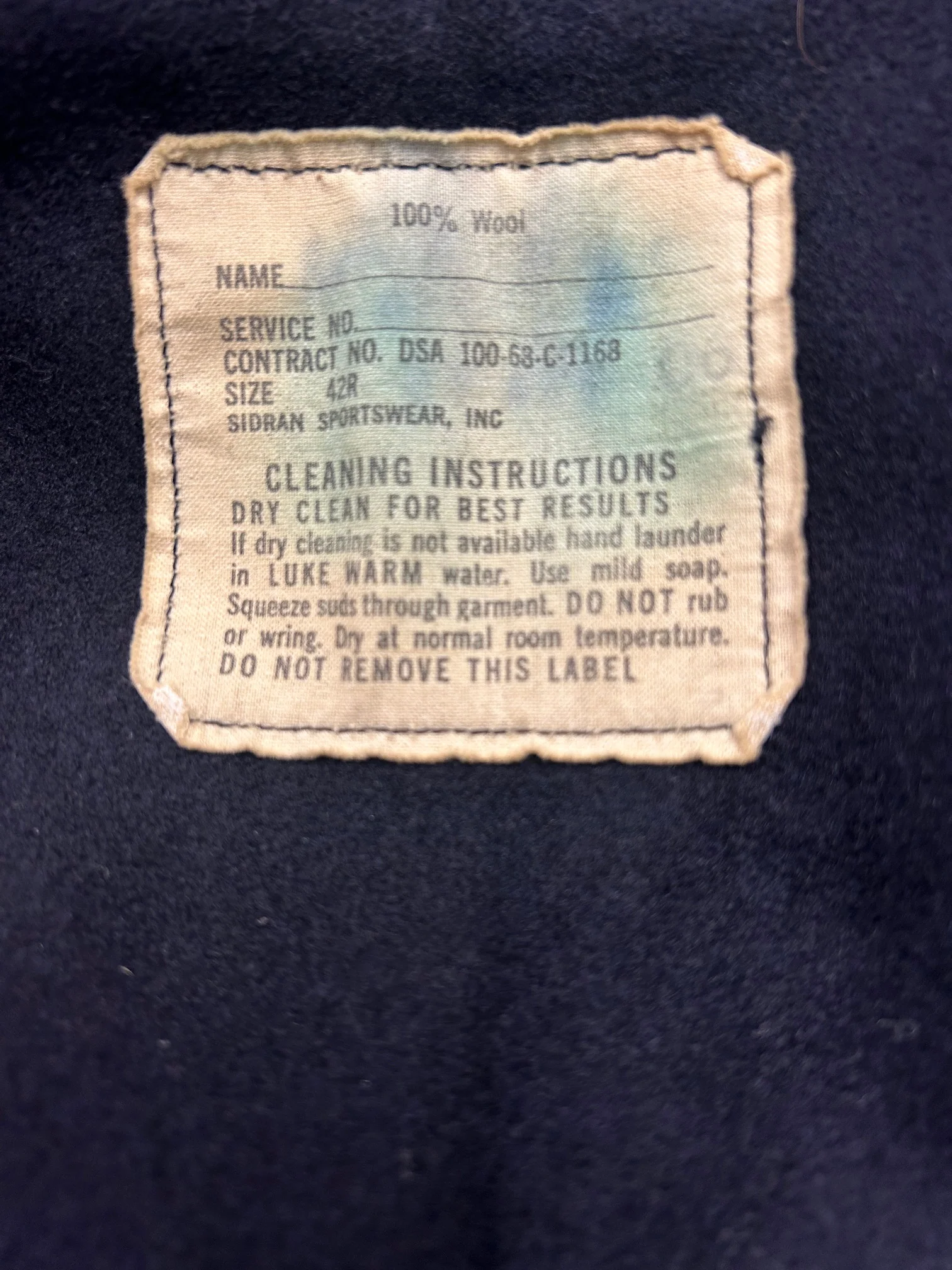 Vintage 1968 Vietnam Era U.S. Navy Man's Blue Dress Jumper- Size: 42R - Used - Image 4