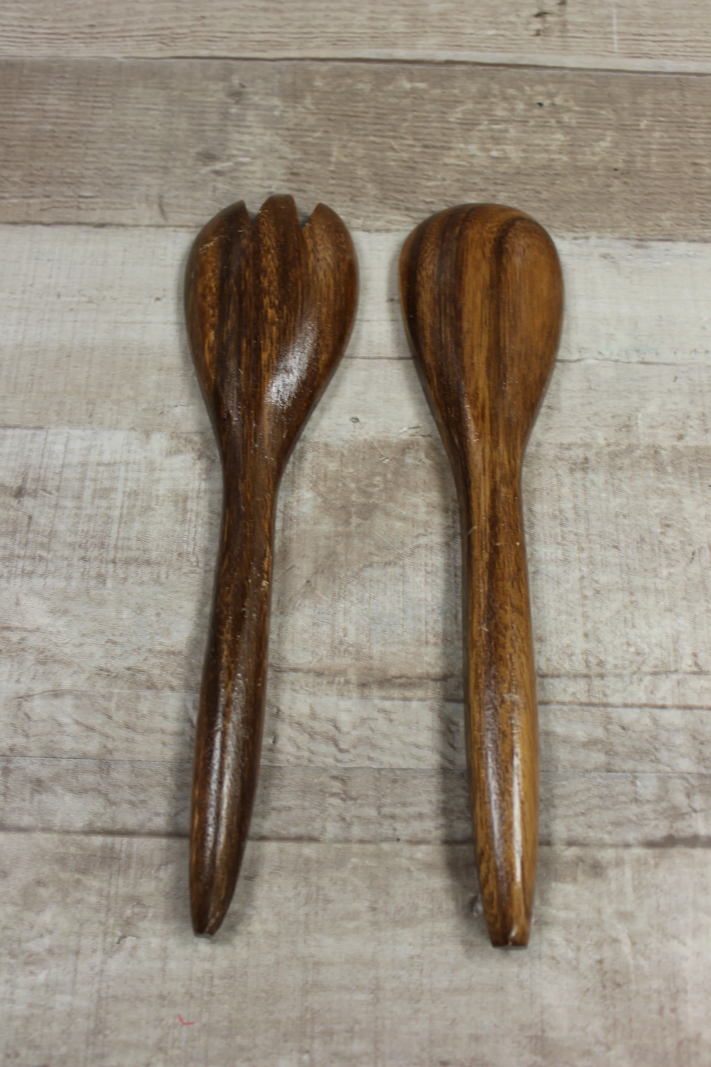 Vintage 7-Piece Philippines Wooden Pineapple Bowl Set With Spoons -Used - Image 3