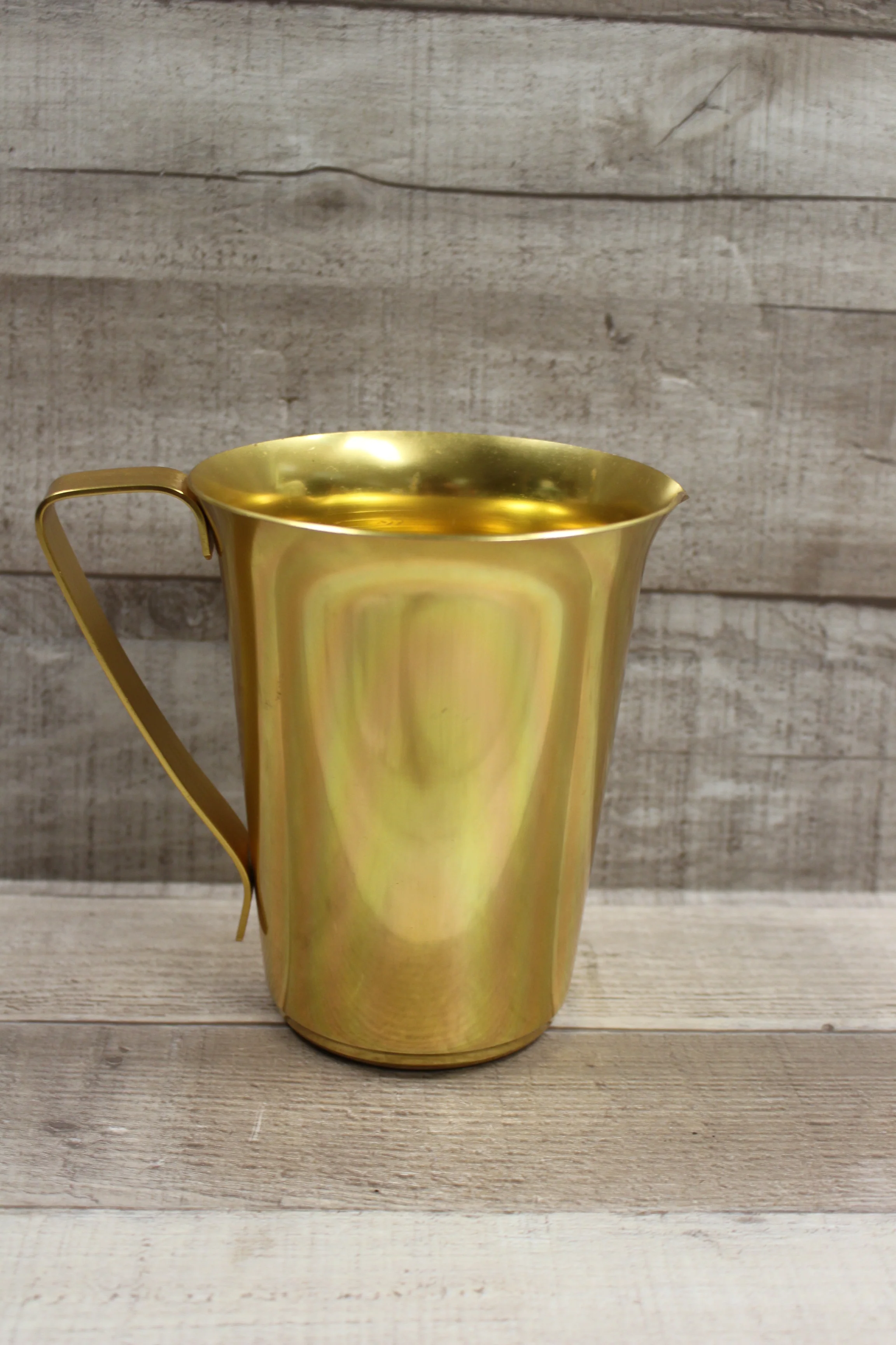Vintage Aluminum Pitcher with Handle - 6 " - Gold - Used