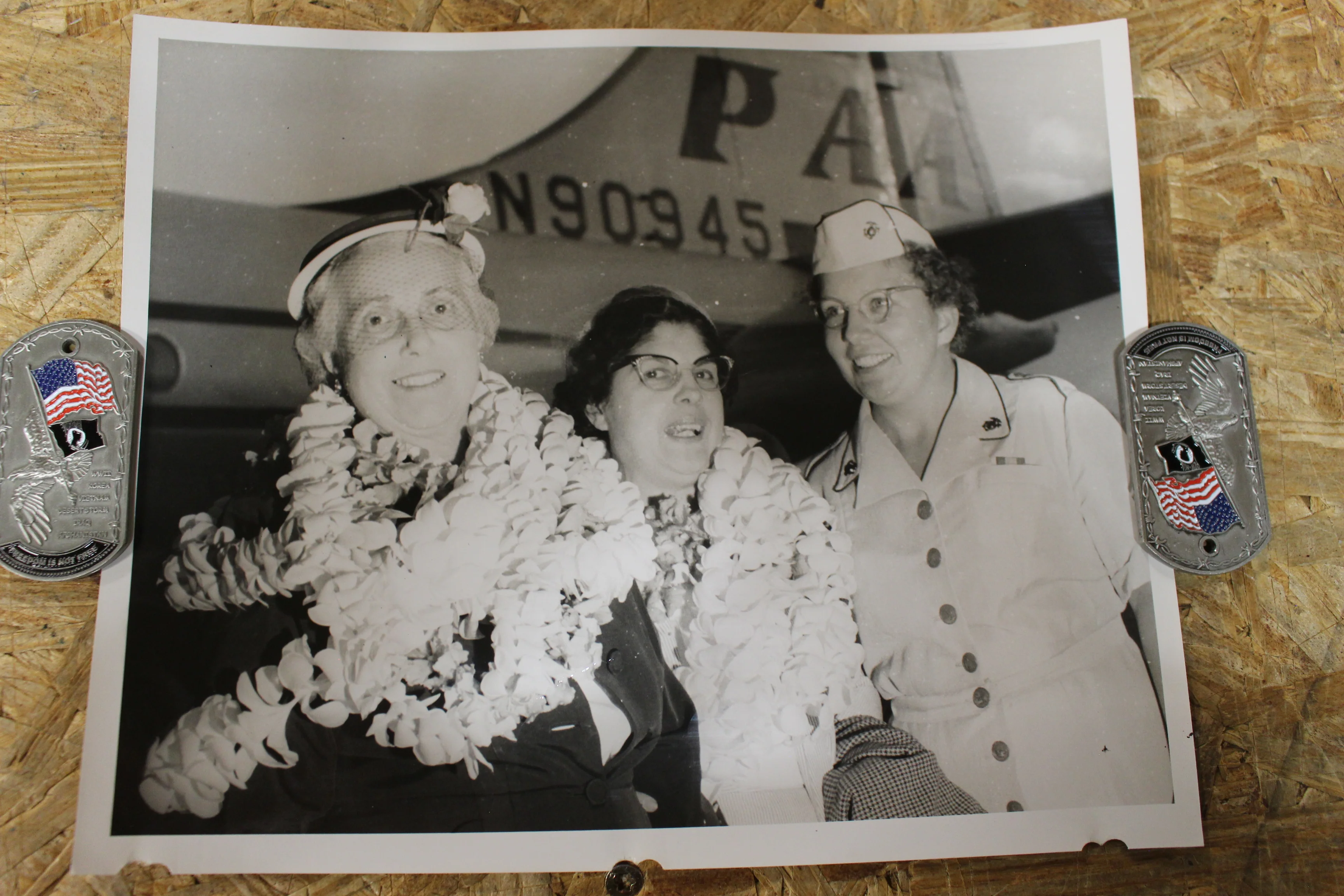 Vintage Authentic and Original Photo Woman Posing In Front Of Plane -Used