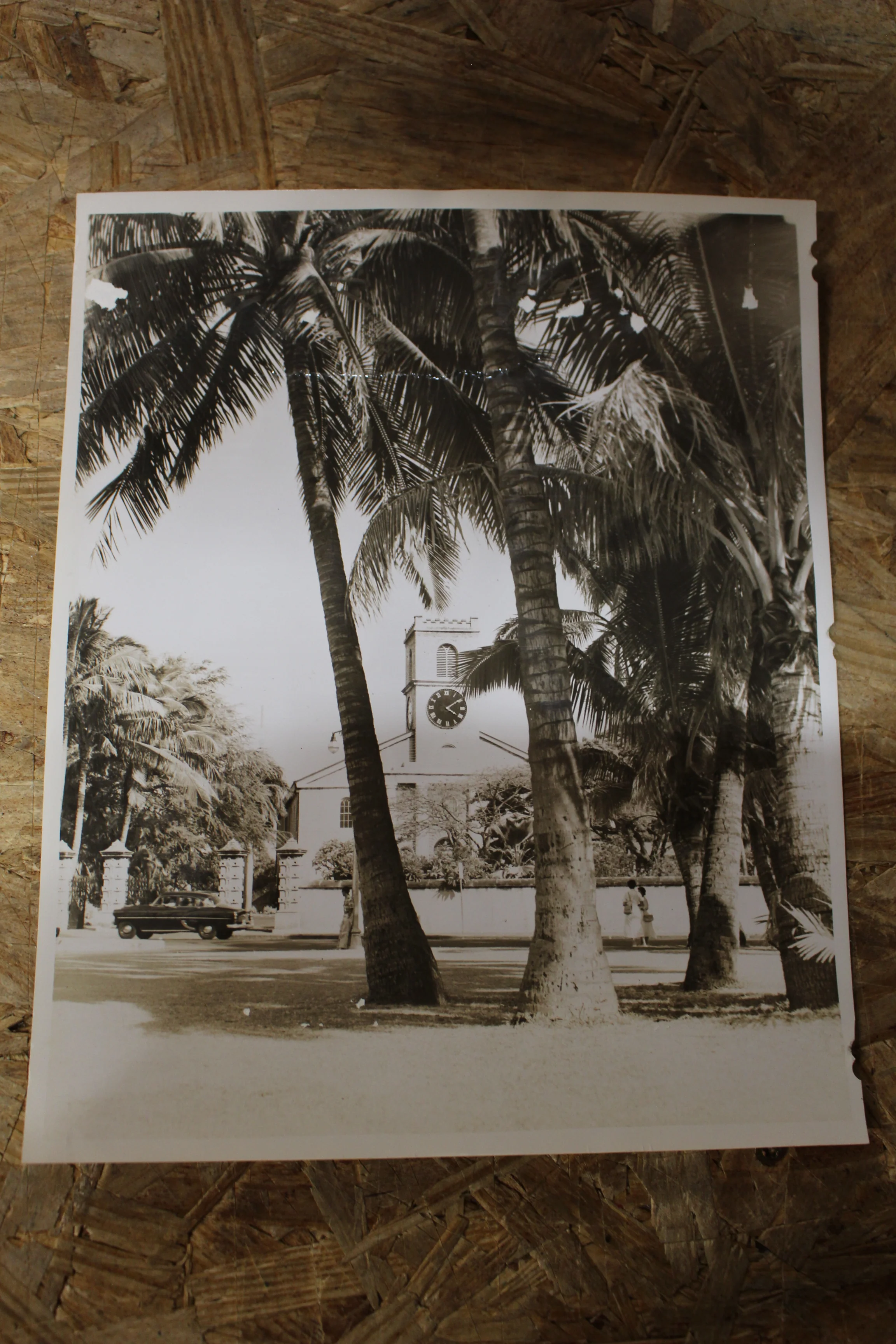 Vintage Authentic and Original WW2 Photo Hawaii Clock Tower -Used