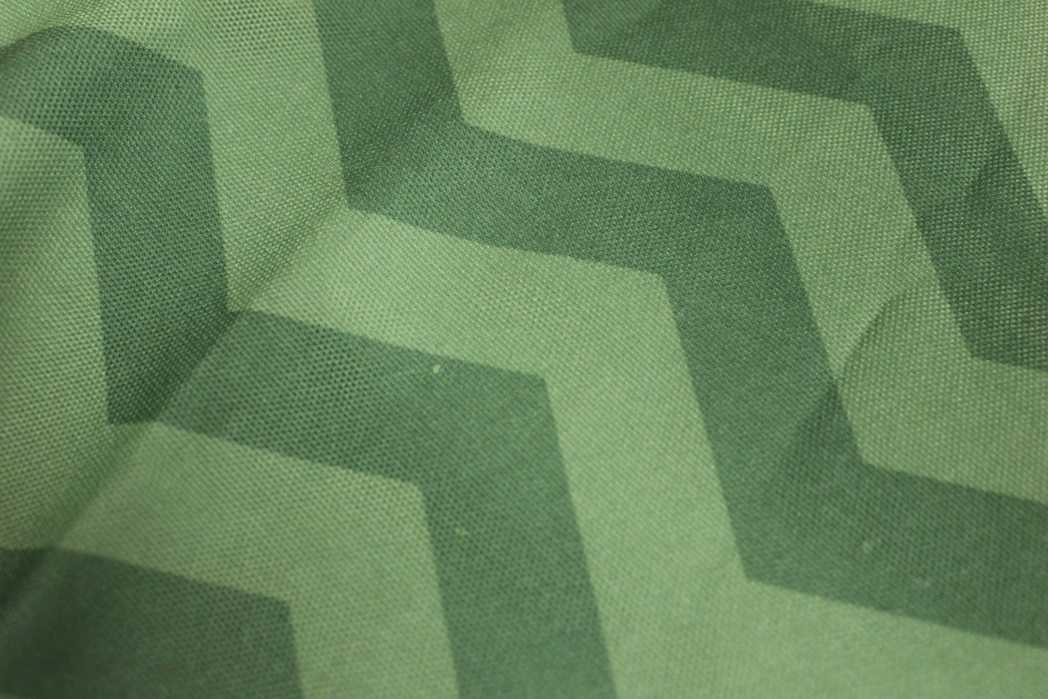 Vintage Geometric Round Tablecloth - Zig Zag - Green - Used - Image 10