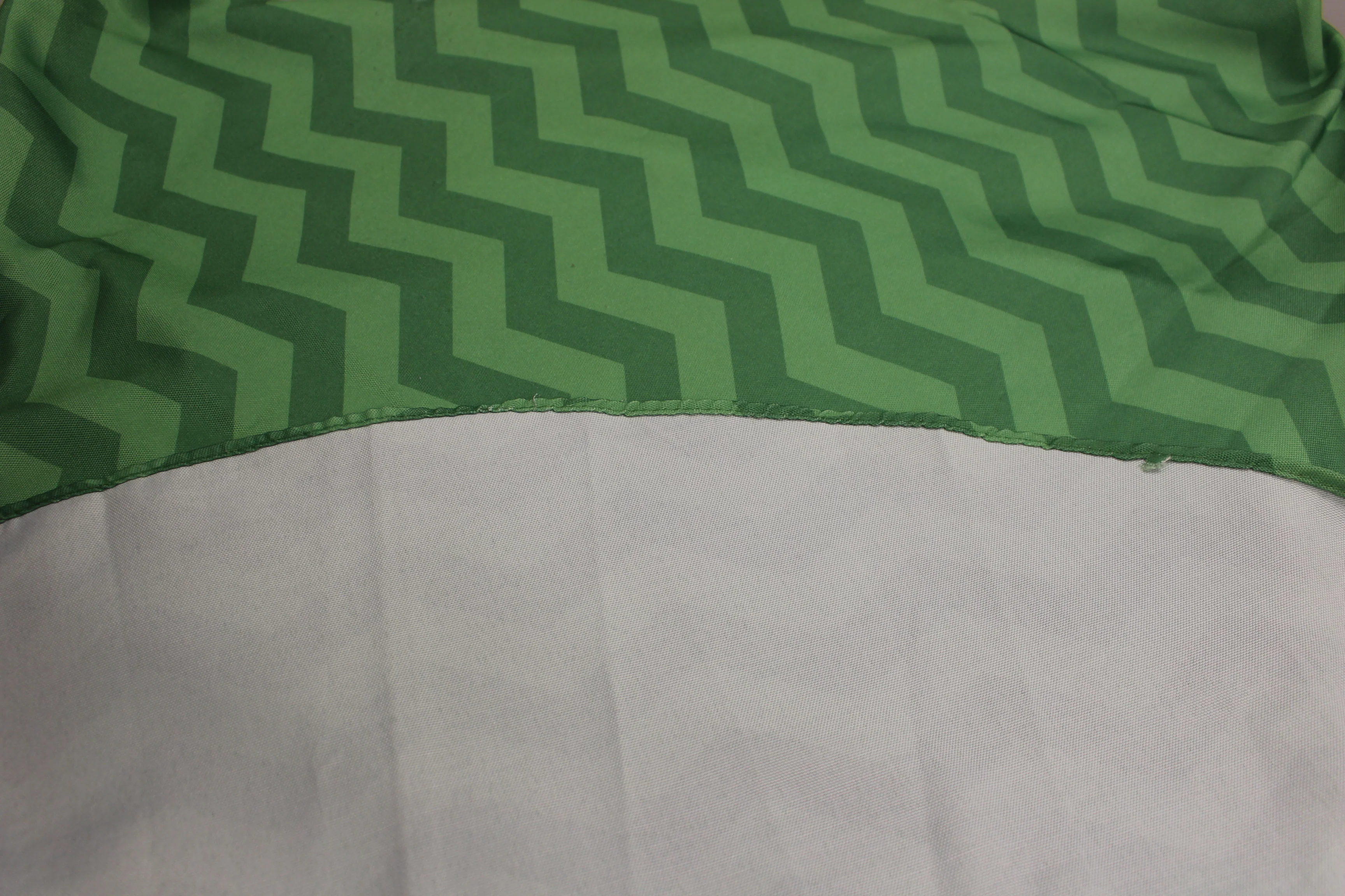 Vintage Geometric Round Tablecloth - Zig Zag - Green - Used - Image 4