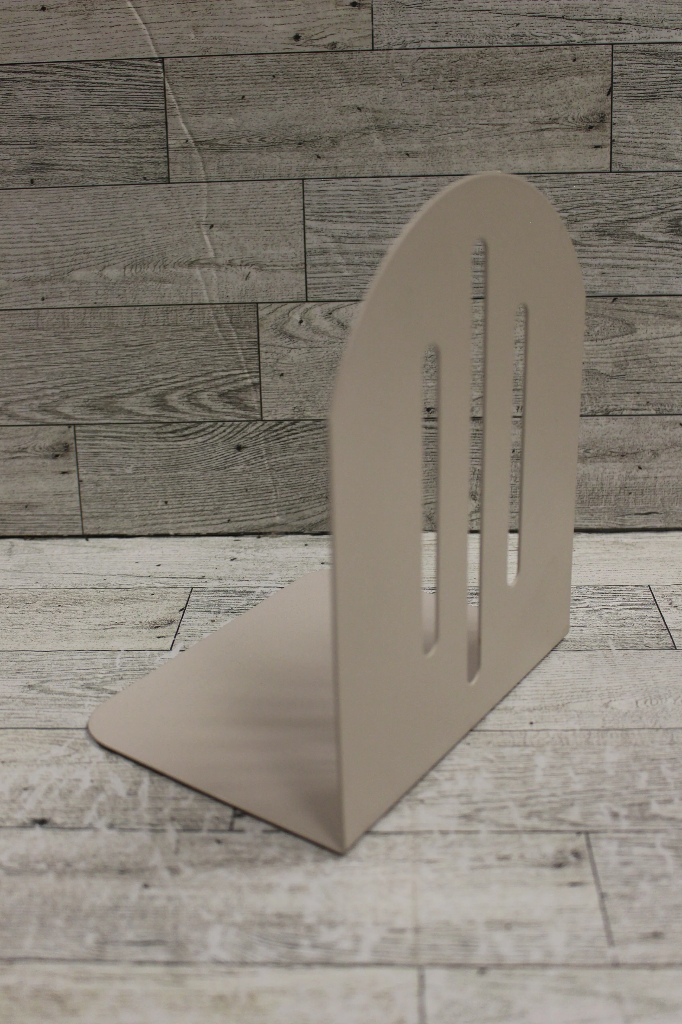 Vintage Glossy Beige Metal Arch Bookend - Only 1 bookend - Used