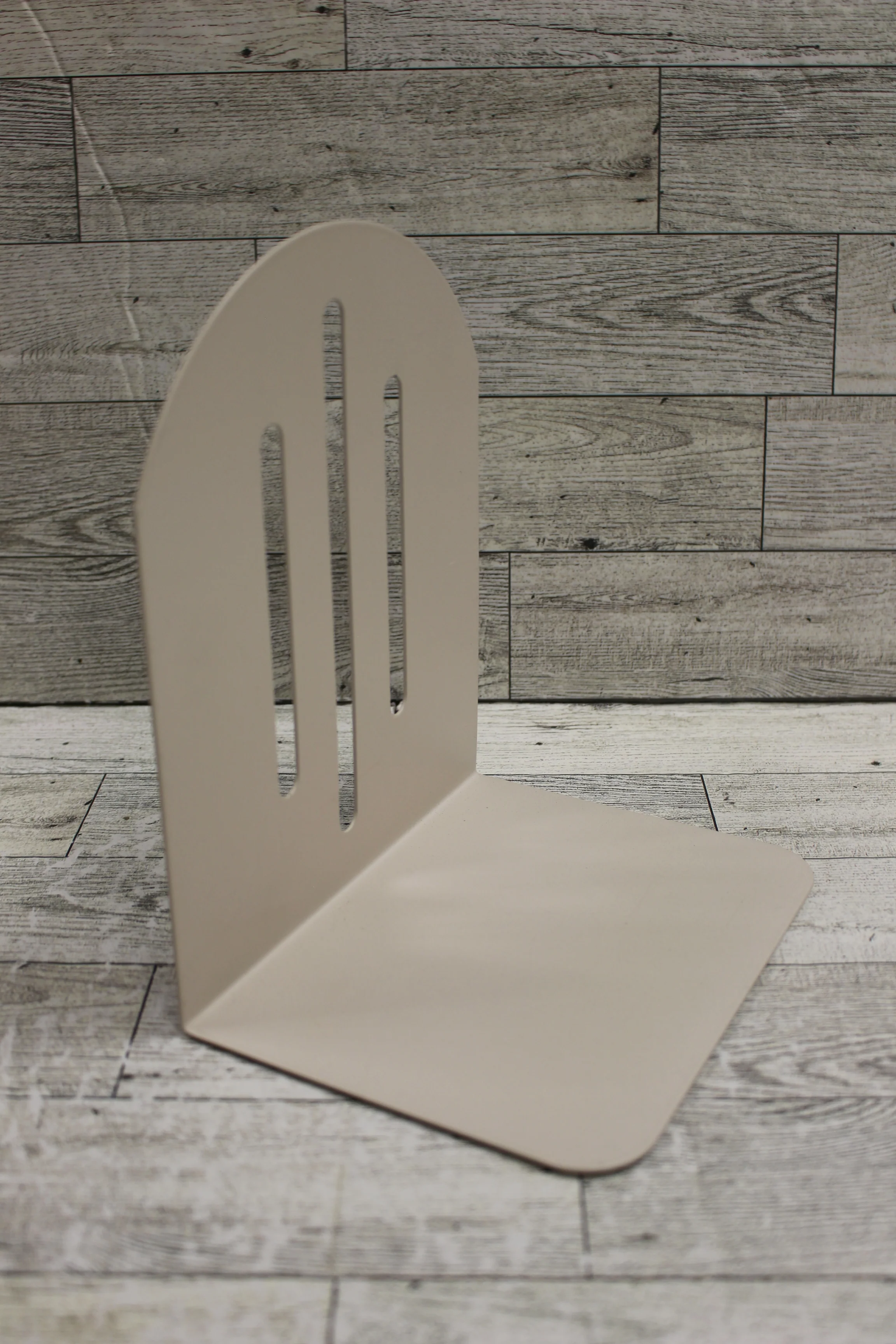 Vintage Glossy Beige Metal Arch Bookend - Only 1 bookend - Used - Image 3