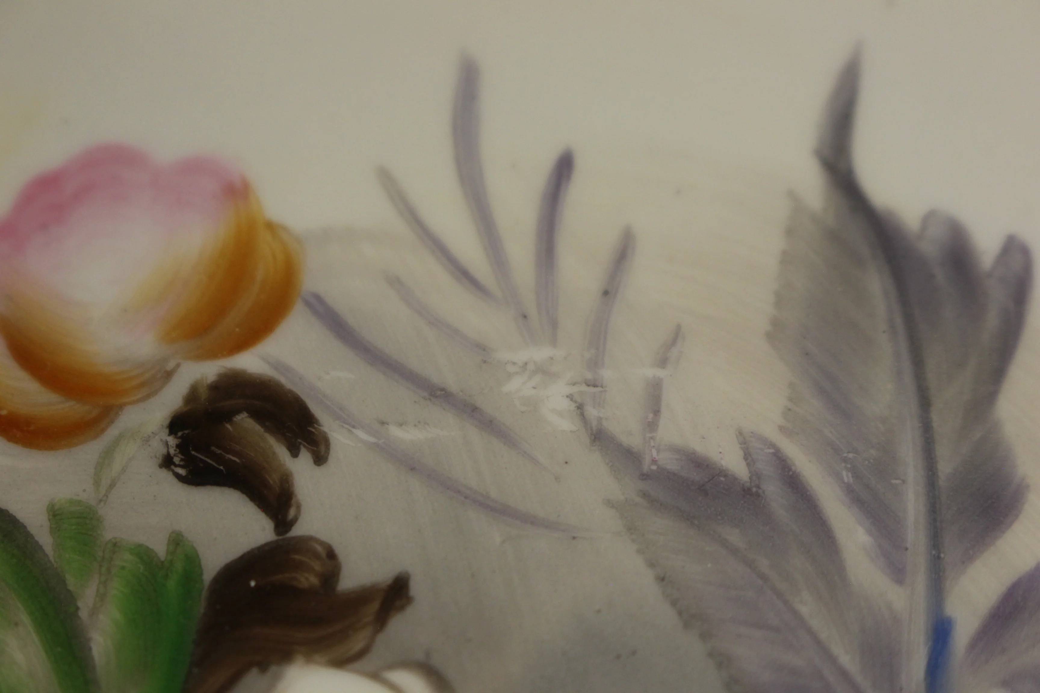 Vintage Gold Trim Sinkai Hand Painted Floral Plate -Signed - Used - Image 3