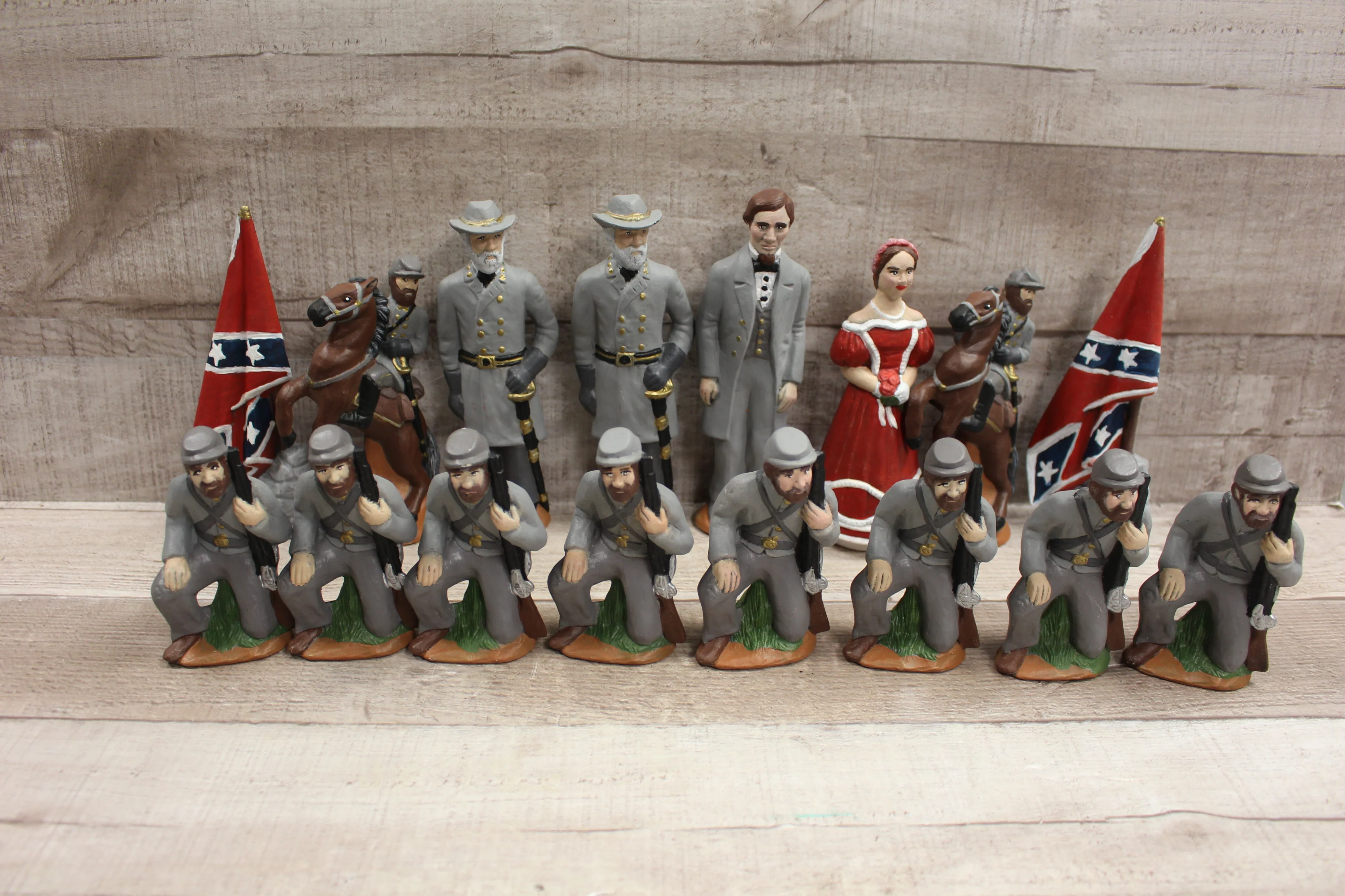 Vintage Hand Painted Civil War Chess Set W/Out Board -Used - Image 2