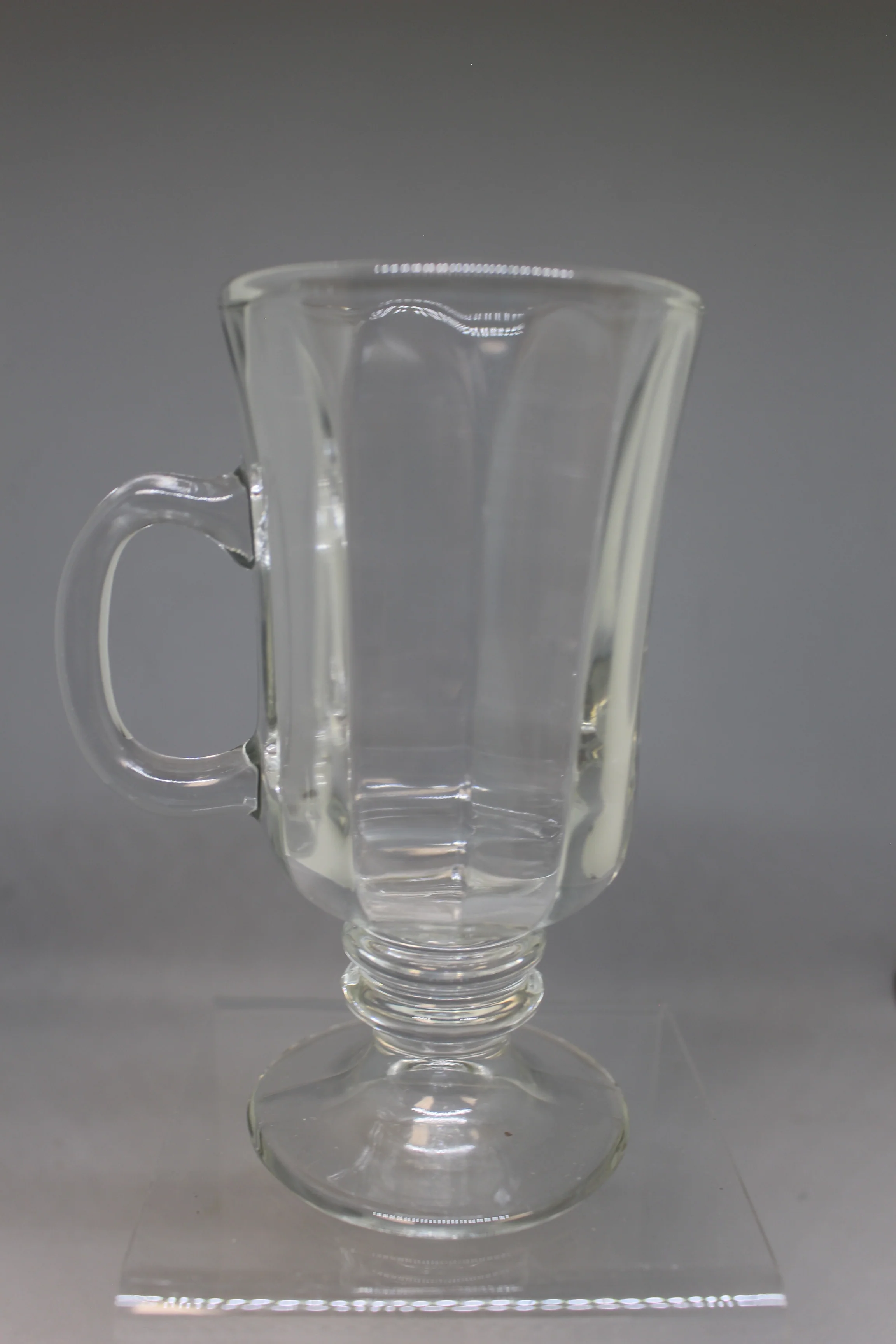 Vintage Libby Irish Coffee Clear Pedestal Footed Glass Mugs - 6" Tall - Used - Image 6