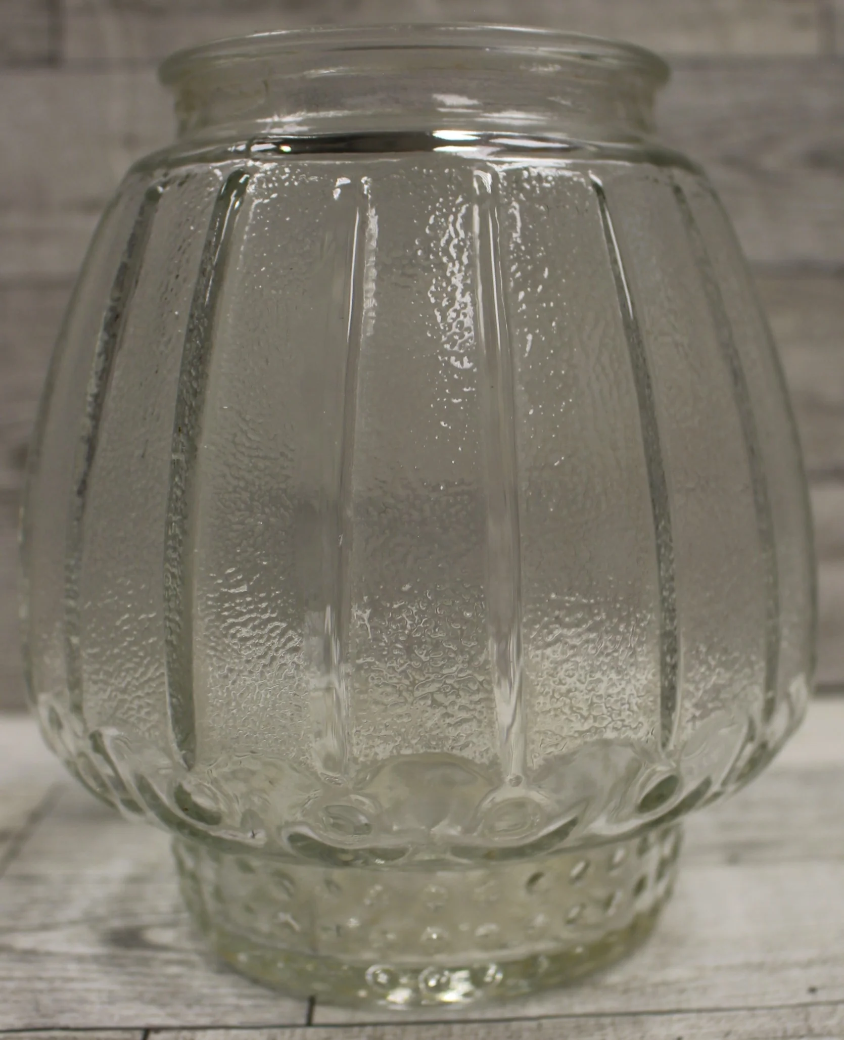 Vintage Mid Century Glass Ceiling Globe Shade - Clear - 5.5 Tall x 3" Opening - Image 2