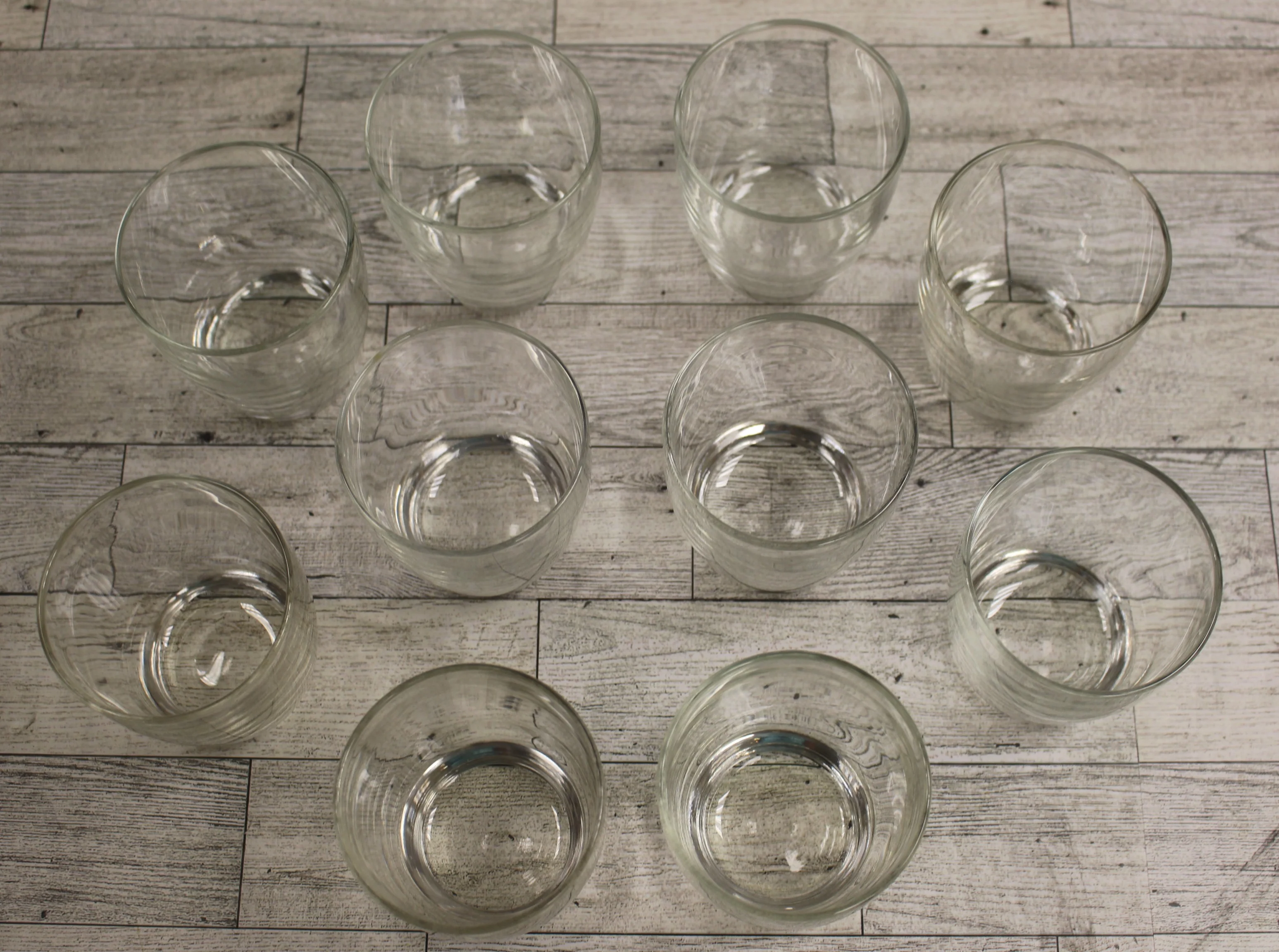 Vintage Old Fashion Clear Glasses - Set of 10 - Used - Image 2