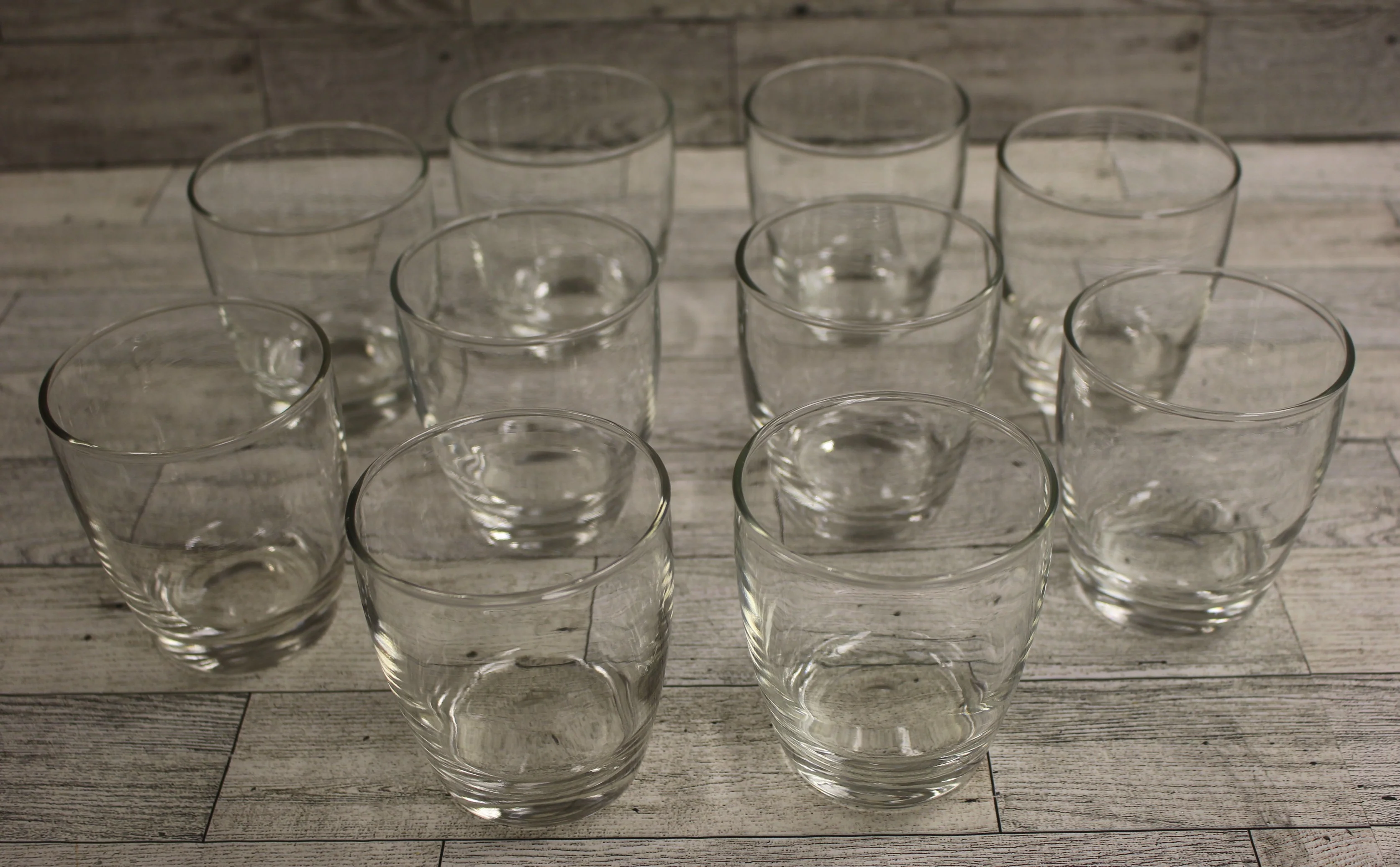 Vintage Old Fashion Clear Glasses - Set of 10 - Used - Image 3
