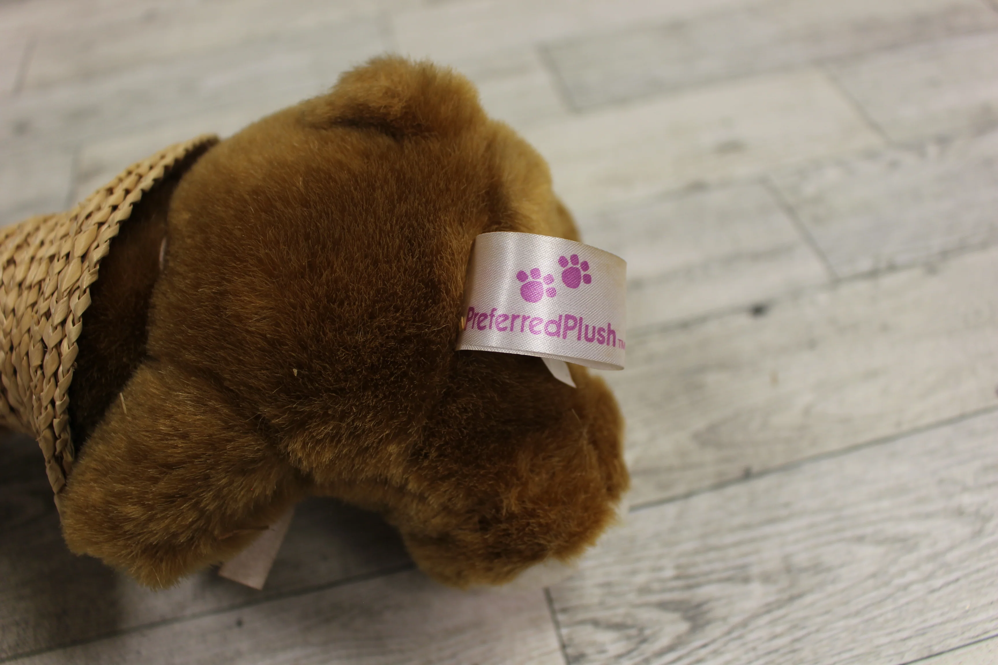 Vintage Preferred Plush Bunny Rabbit with Straw Hat - Easter - 2001 - New - Image 4