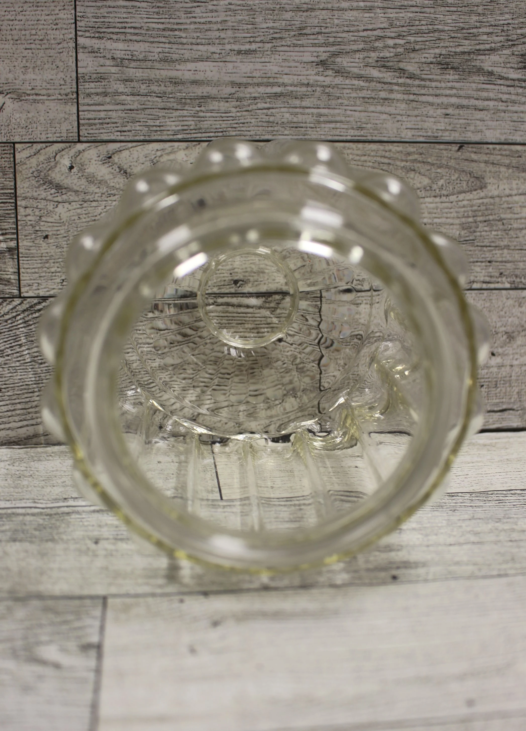 Vintage Ribbed Glass Porch Hallway Light Cover Globe - Clear - Used - Image 3