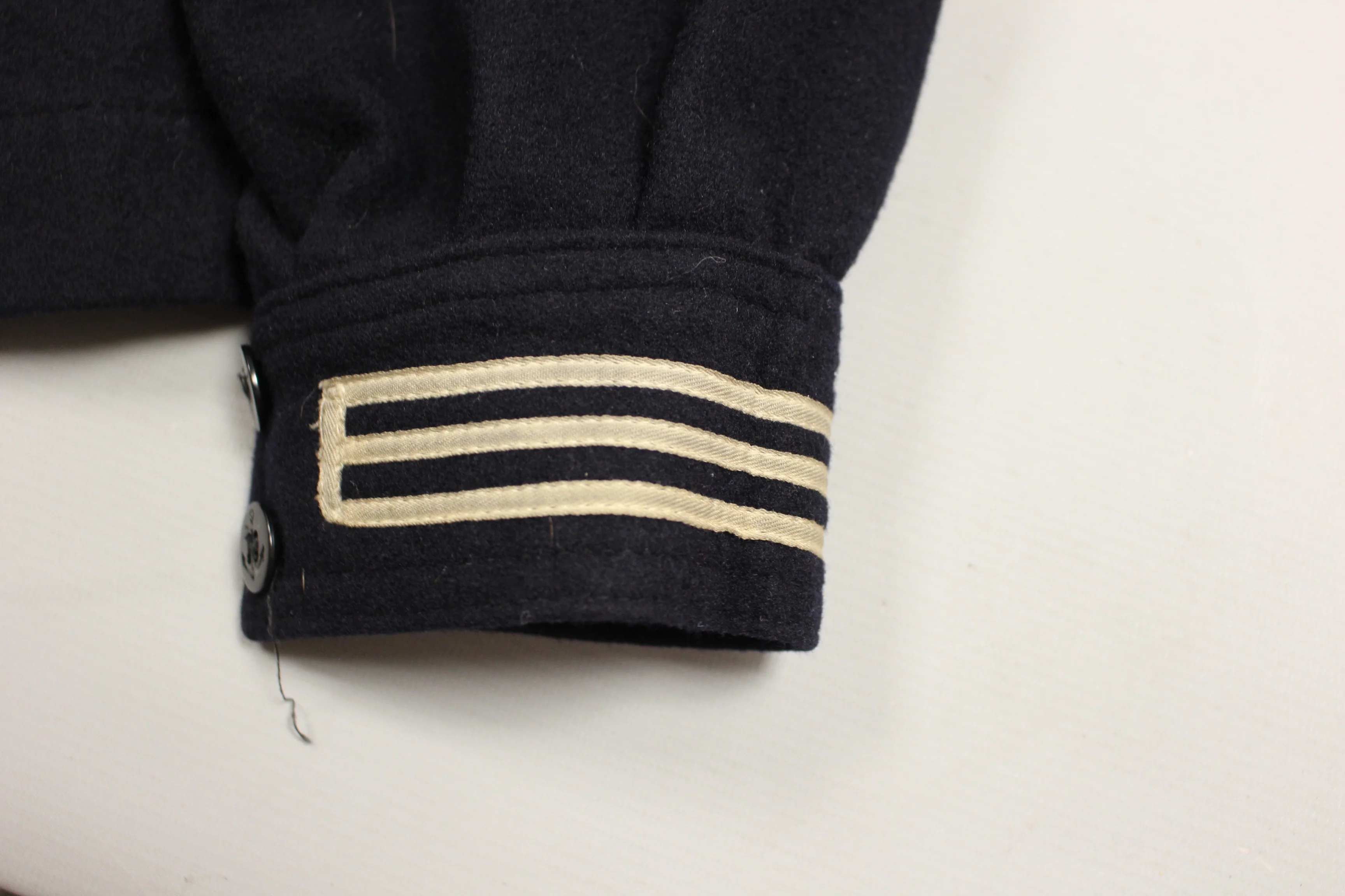 Vintage US Navy Men's Wool Blue Undress Jumper - Size: 38 - Used - Image 3