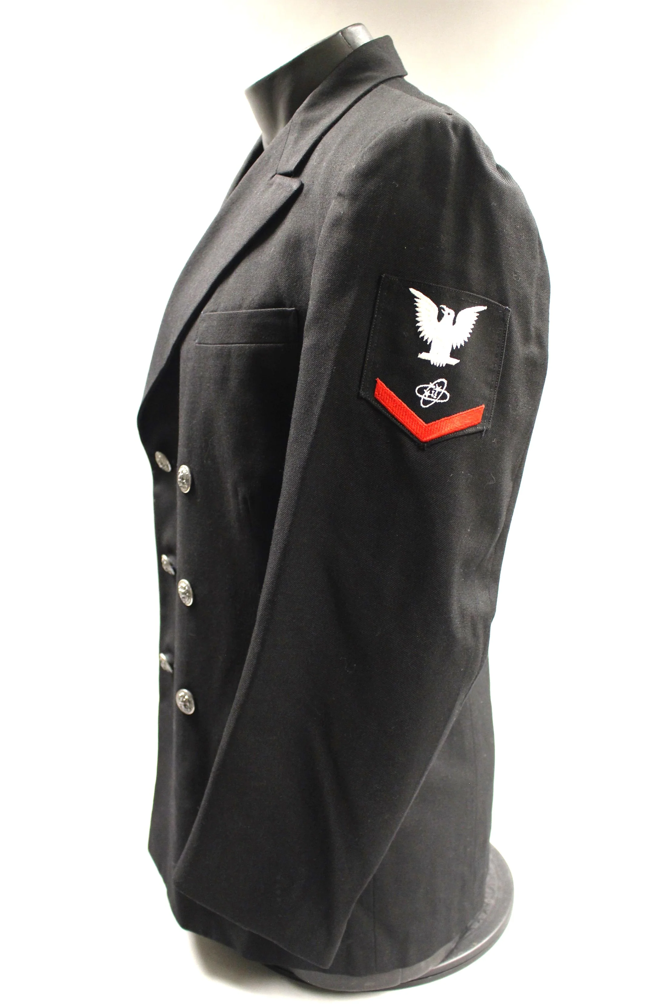 Vintage US Navy Military Man's Wool Winter Dress Coat - Size:38L - Used - Image 2