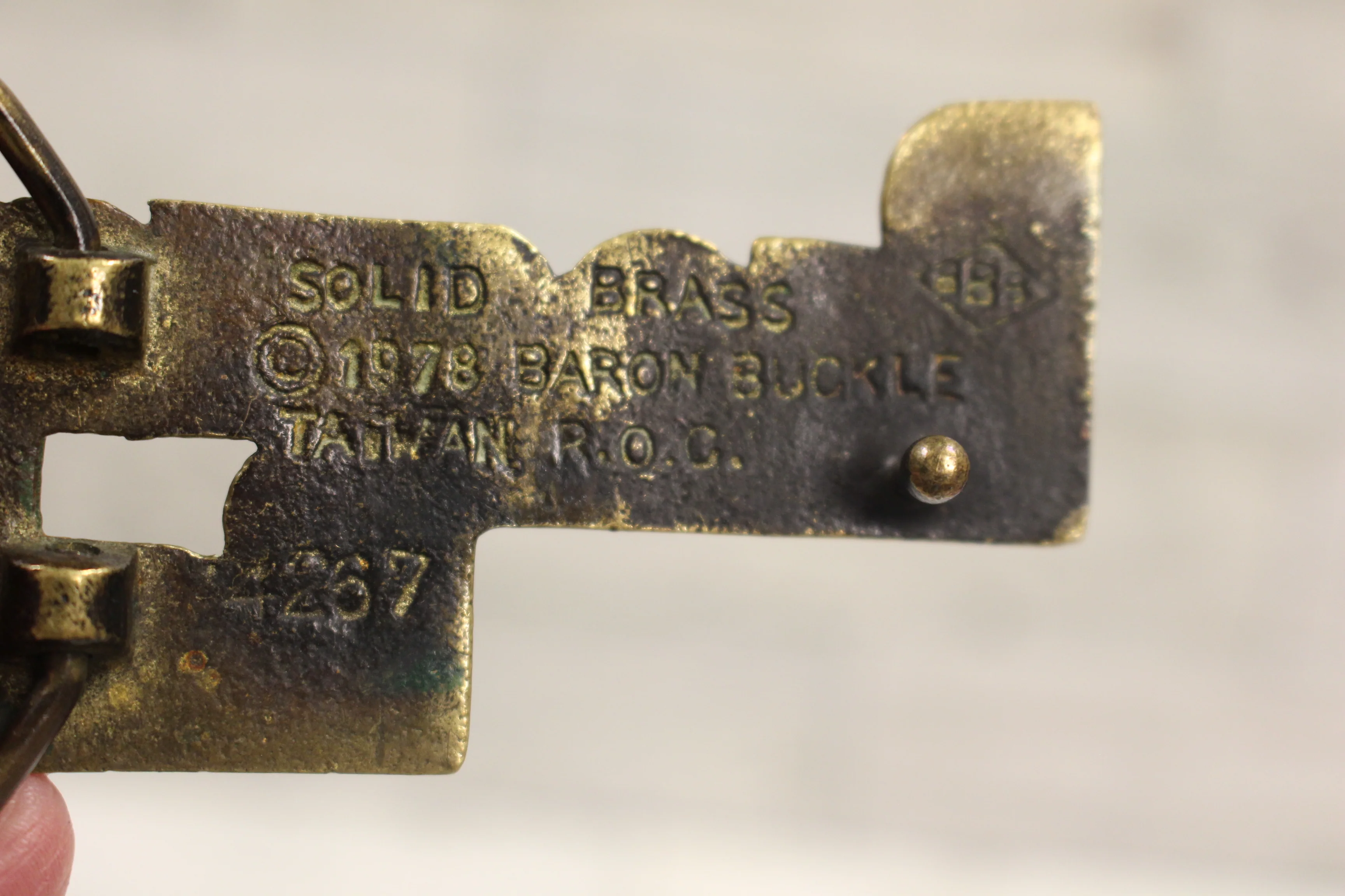 Vintage1978 Racquet Ball Brass Belt Buckle - Used - Image 2