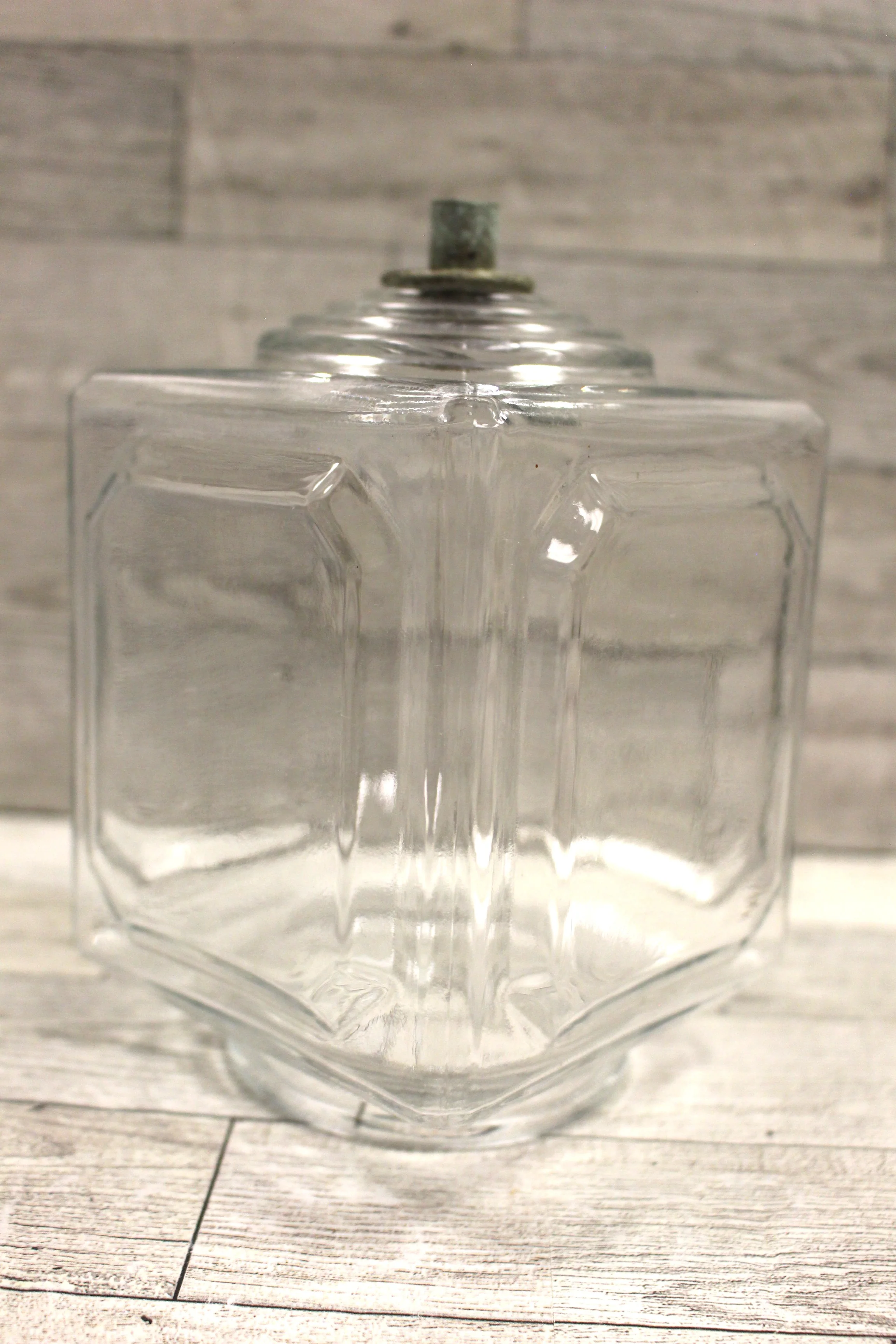 Vntg Clear Square Shaped Glass Porch Lamp Light Shade - 6" - Stagecoach - Used