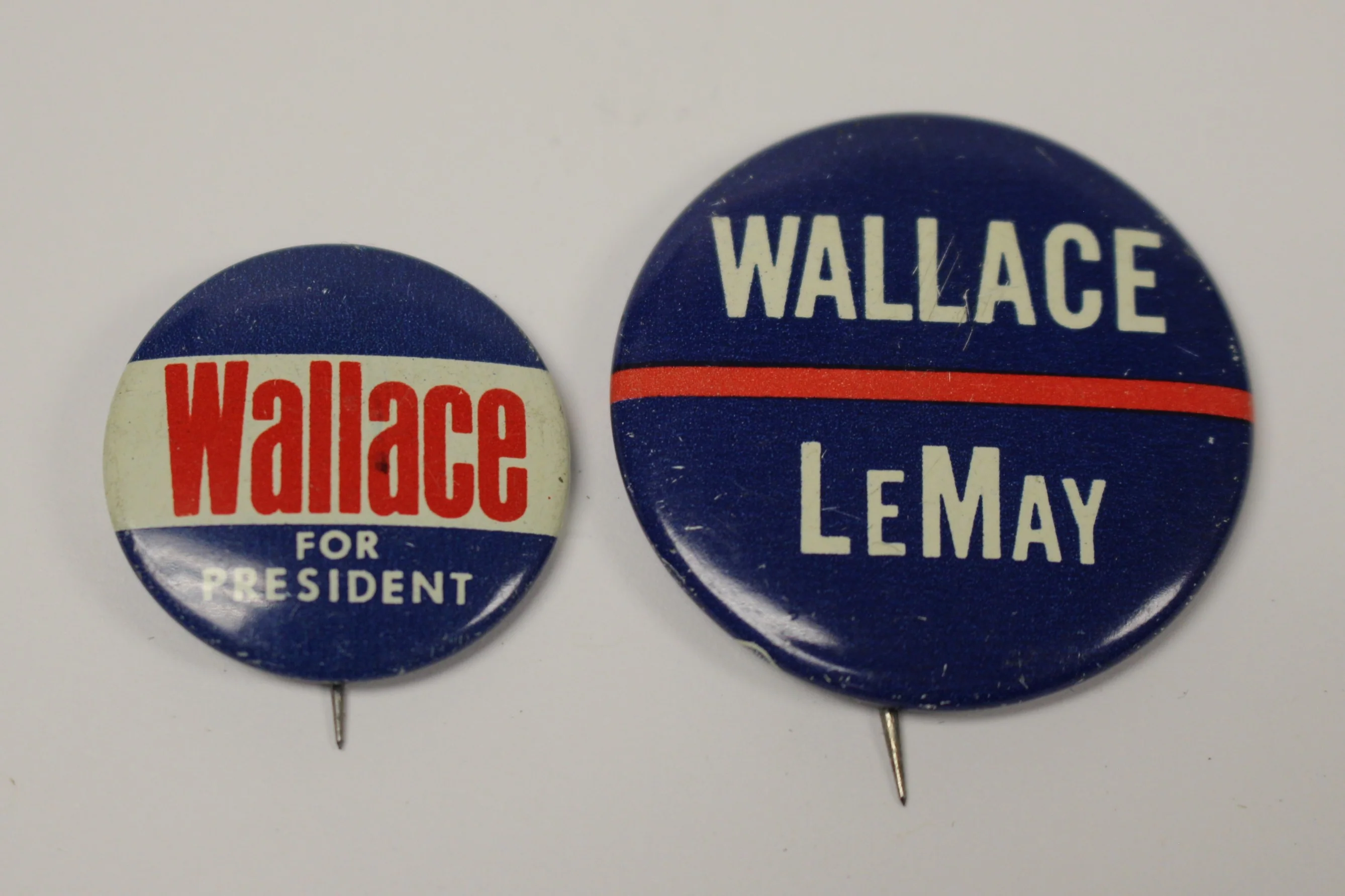 Wallace LeMay for President Presidential Campaign Buttons - Set of 2 - Used