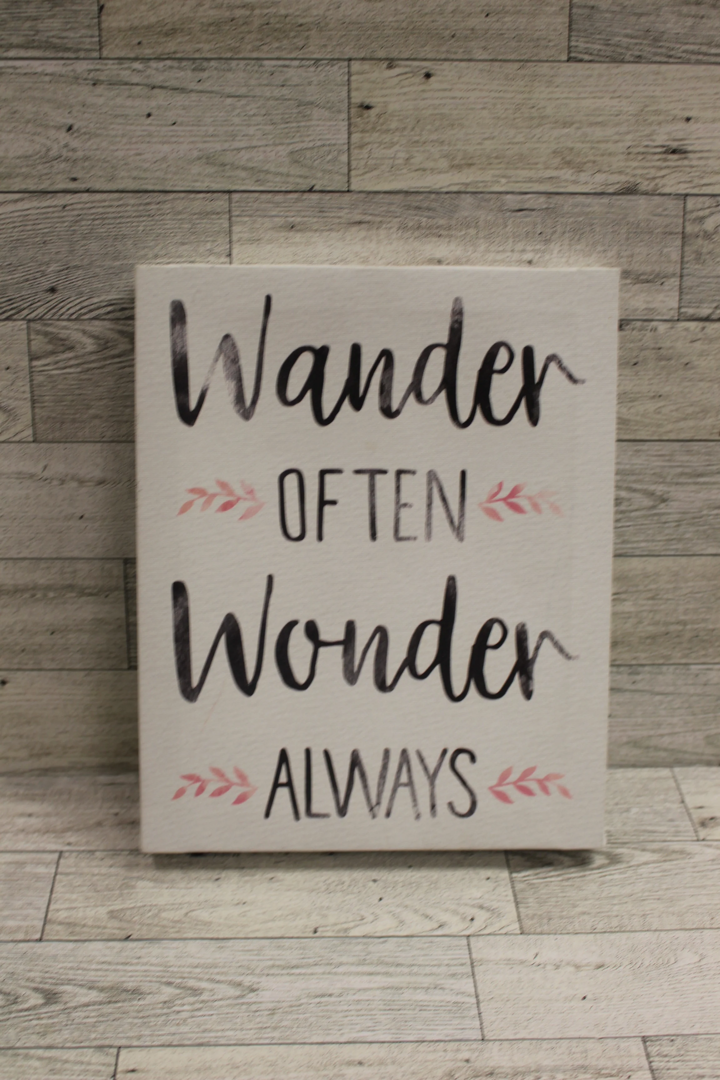 Wander Often, Wonder Always Canvas Wall Art/Sign - 10" x 8" - Used