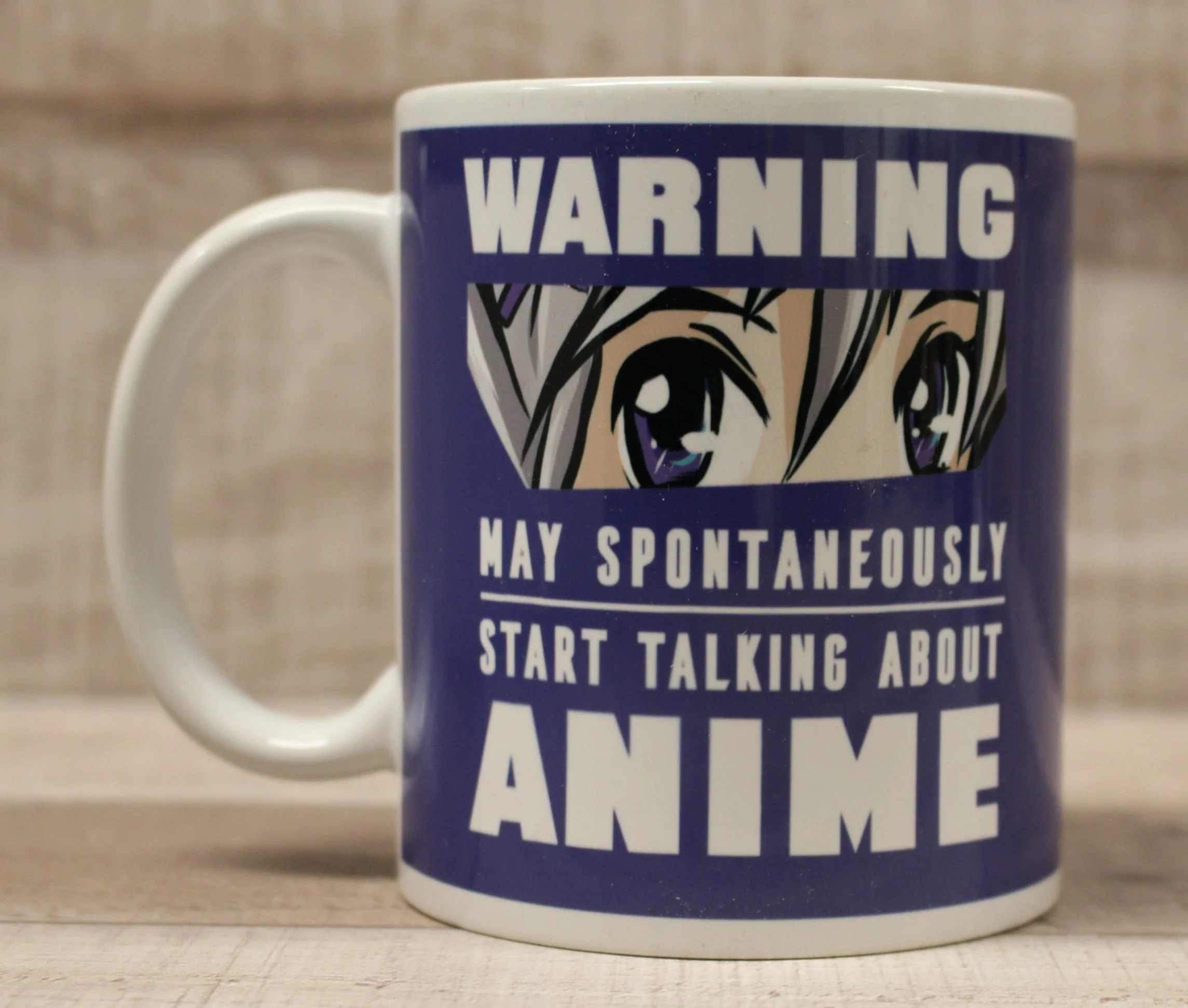 Warning May Spontaneously Start Talking About Anime Coffee Cup Mug - New - Image 3