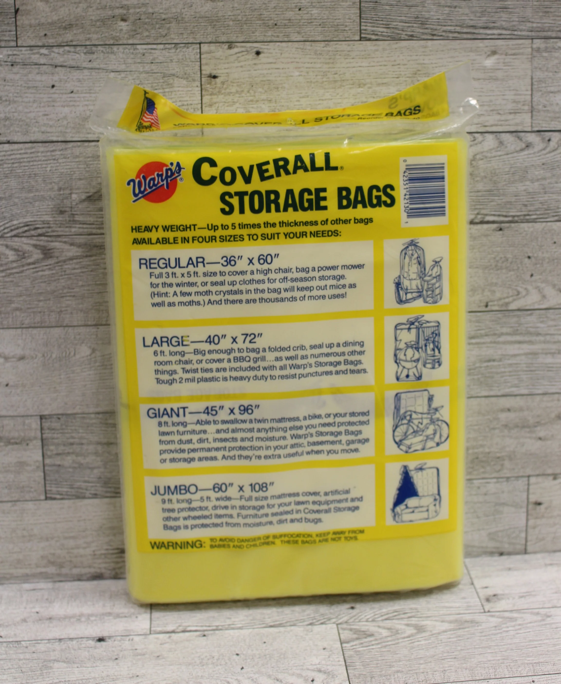 Warp's Heavy Weight Coverall Storage Bags - Large Size - 40" x 72" - New - Image 2