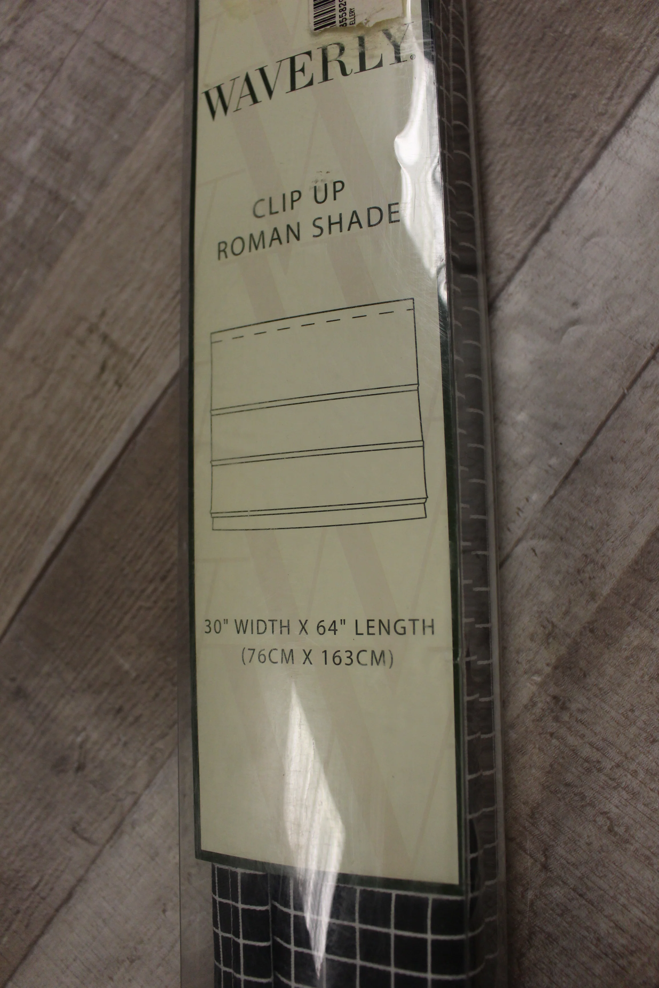 Waverly Clip Up Roman Shade - 30" wide x 64" Long - Classic Grid Black - New - Image 4