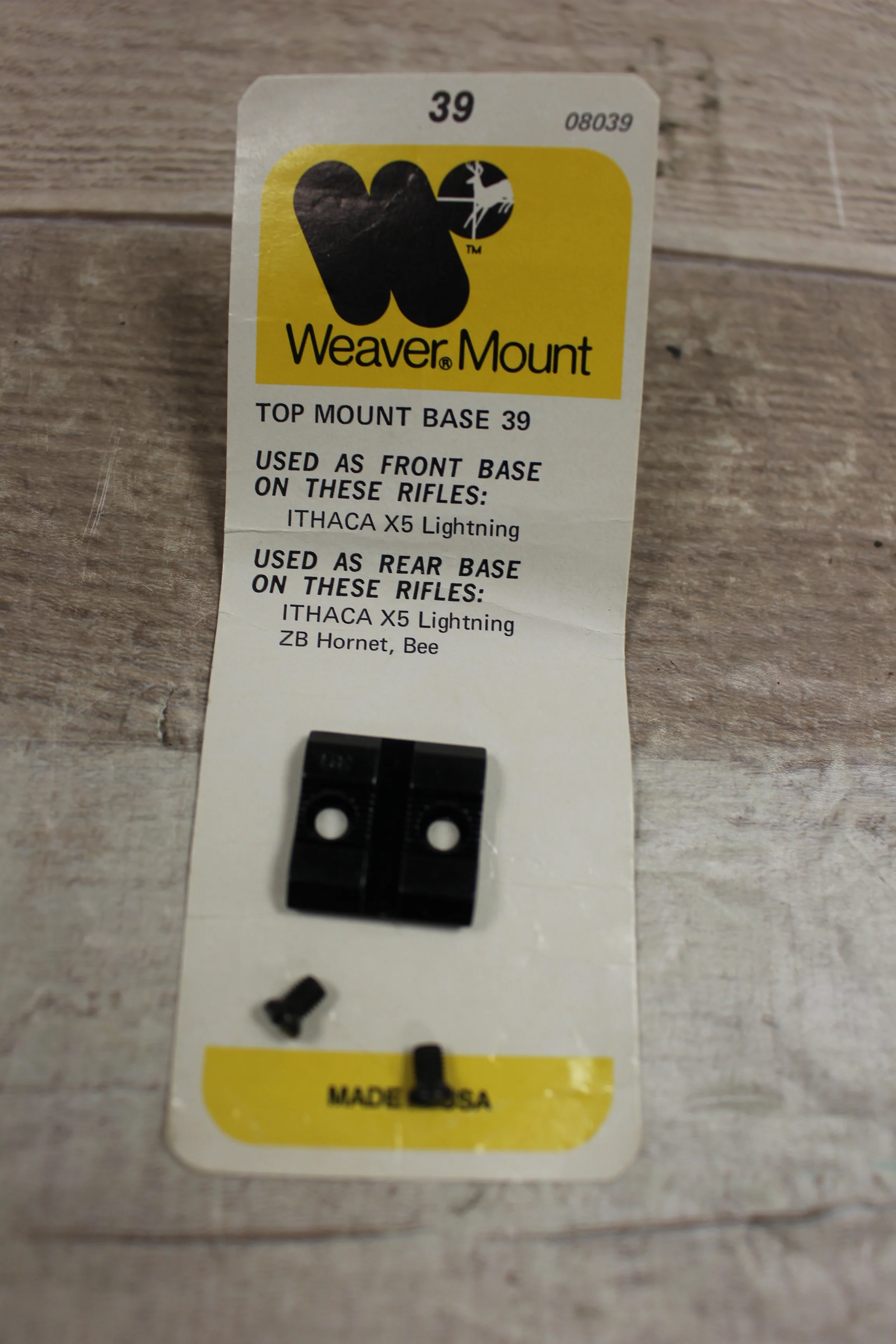 Weaver Mount 08039 Top Mount Base -Gloss Black -Used
