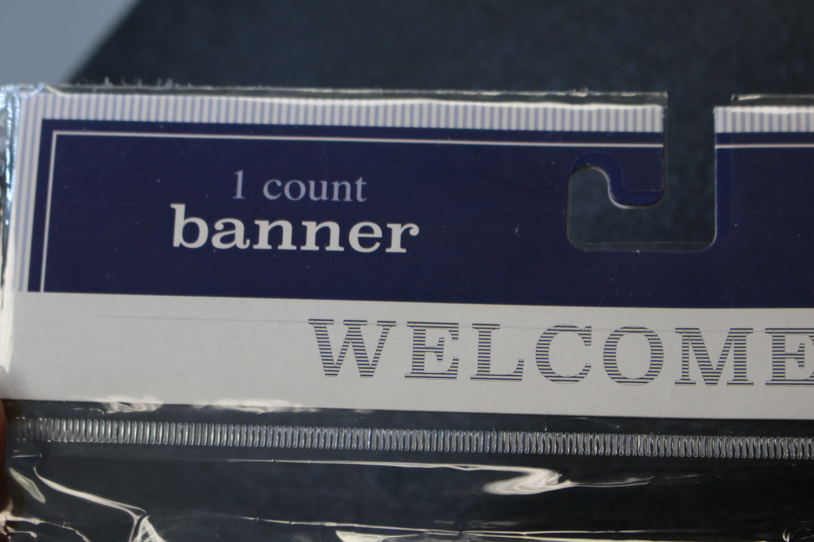Welcome Striped Hanging Banner - Length: 72" - New - Image 2