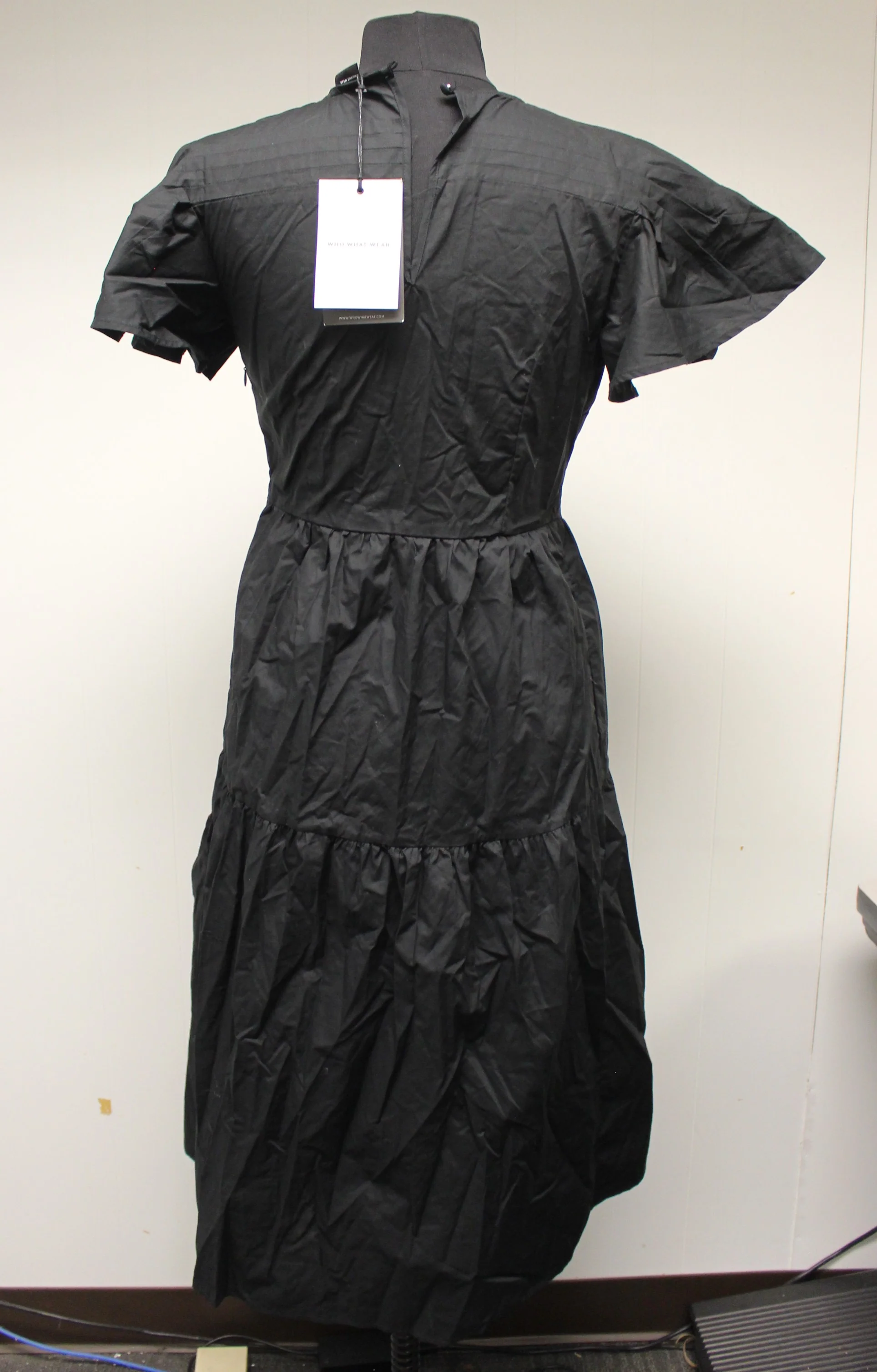Who What Wear Short Sleeve A-Line Pleated Dress - Black - XSmall - New - Image 2