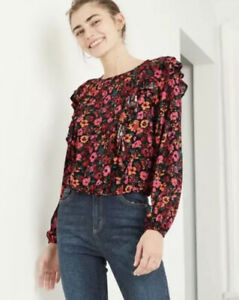 Wild Fable Women's Floral Print Long Sleeve Ruffle Blouse - XSmall - New - Image 2