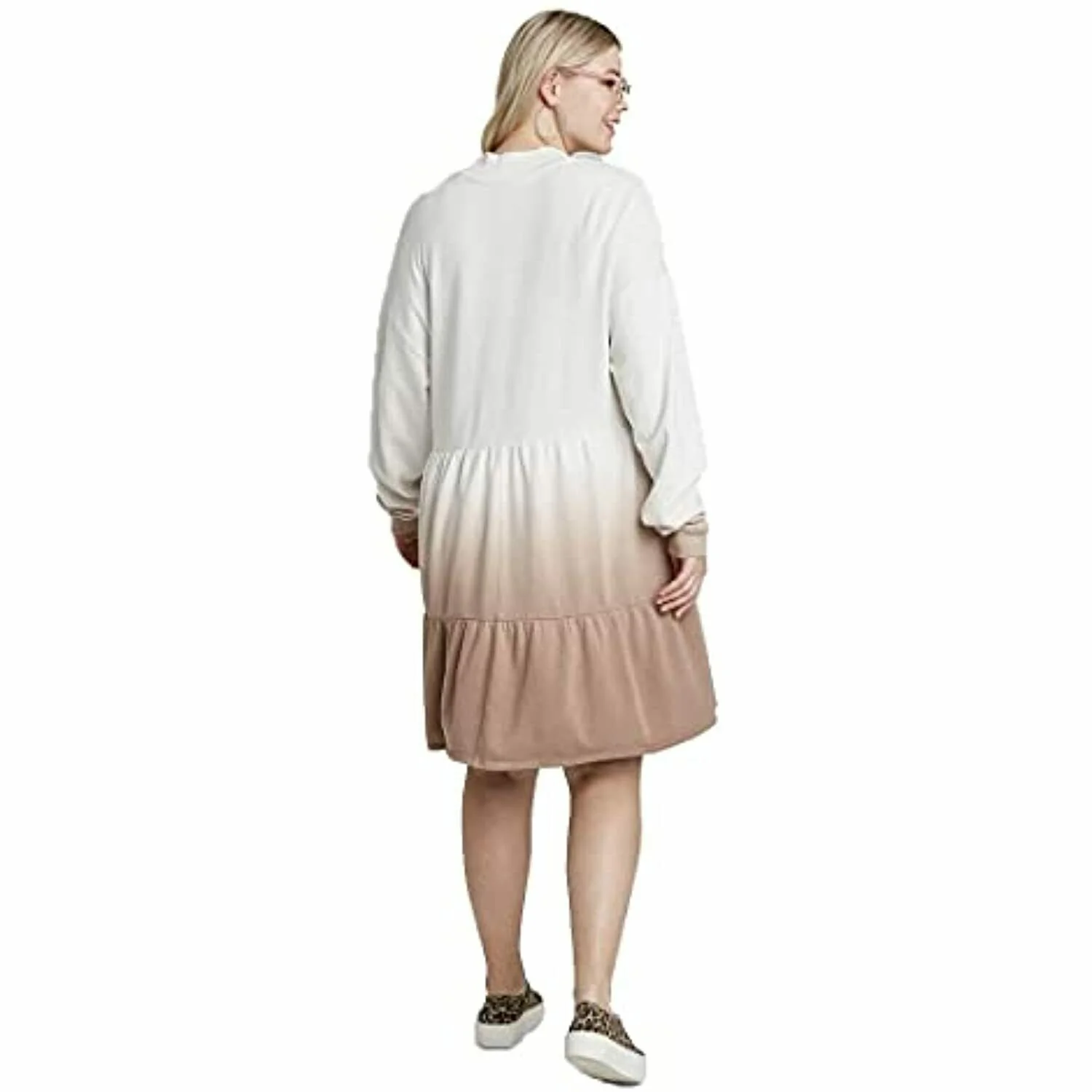 Wild Fable Women's Ombre long Sleeve Cozy Sweatshirt Dress - M L XL - Brown -New - Image 2