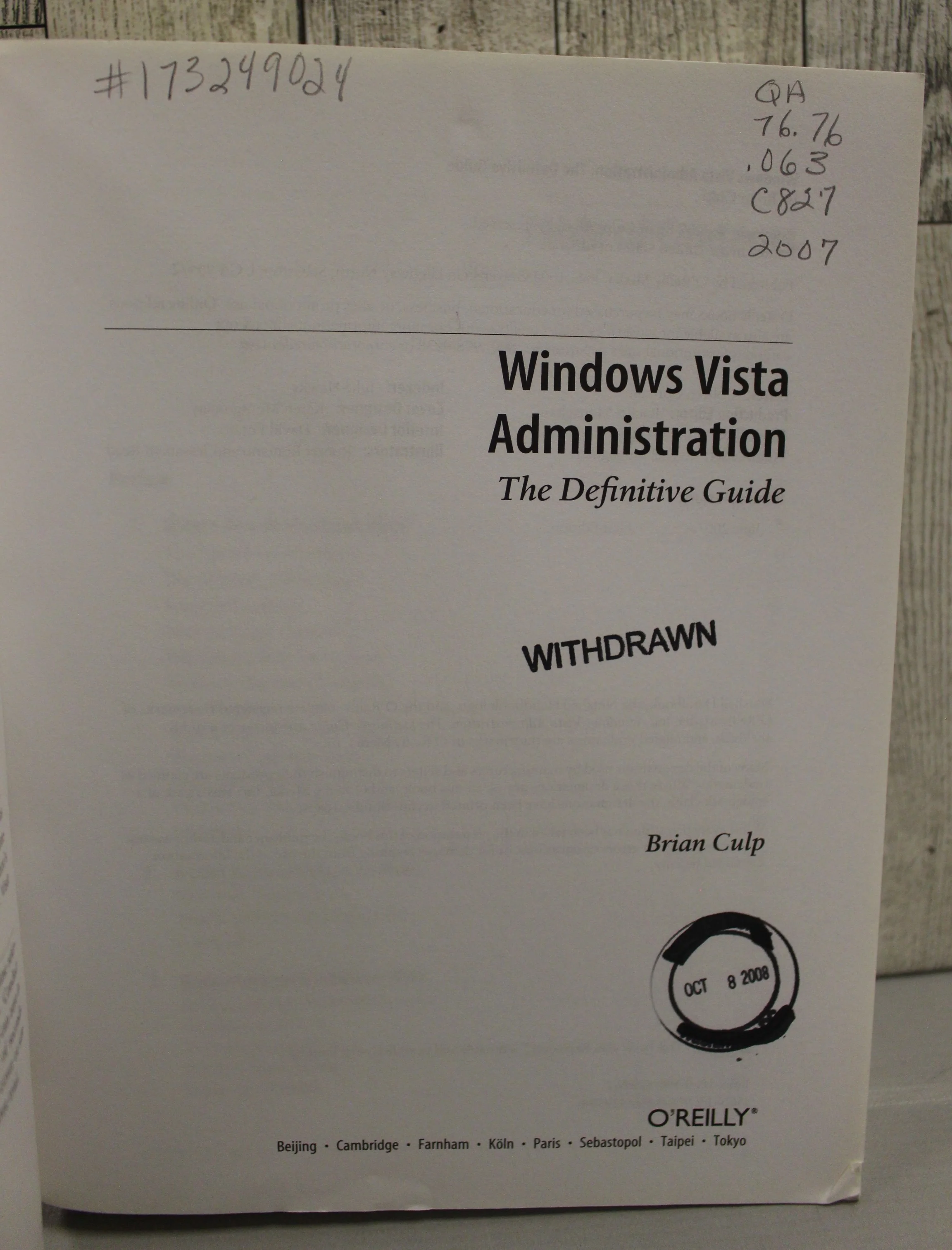 Windows Vista Administration: The Definitive Guide - Brian Culp - Image 5