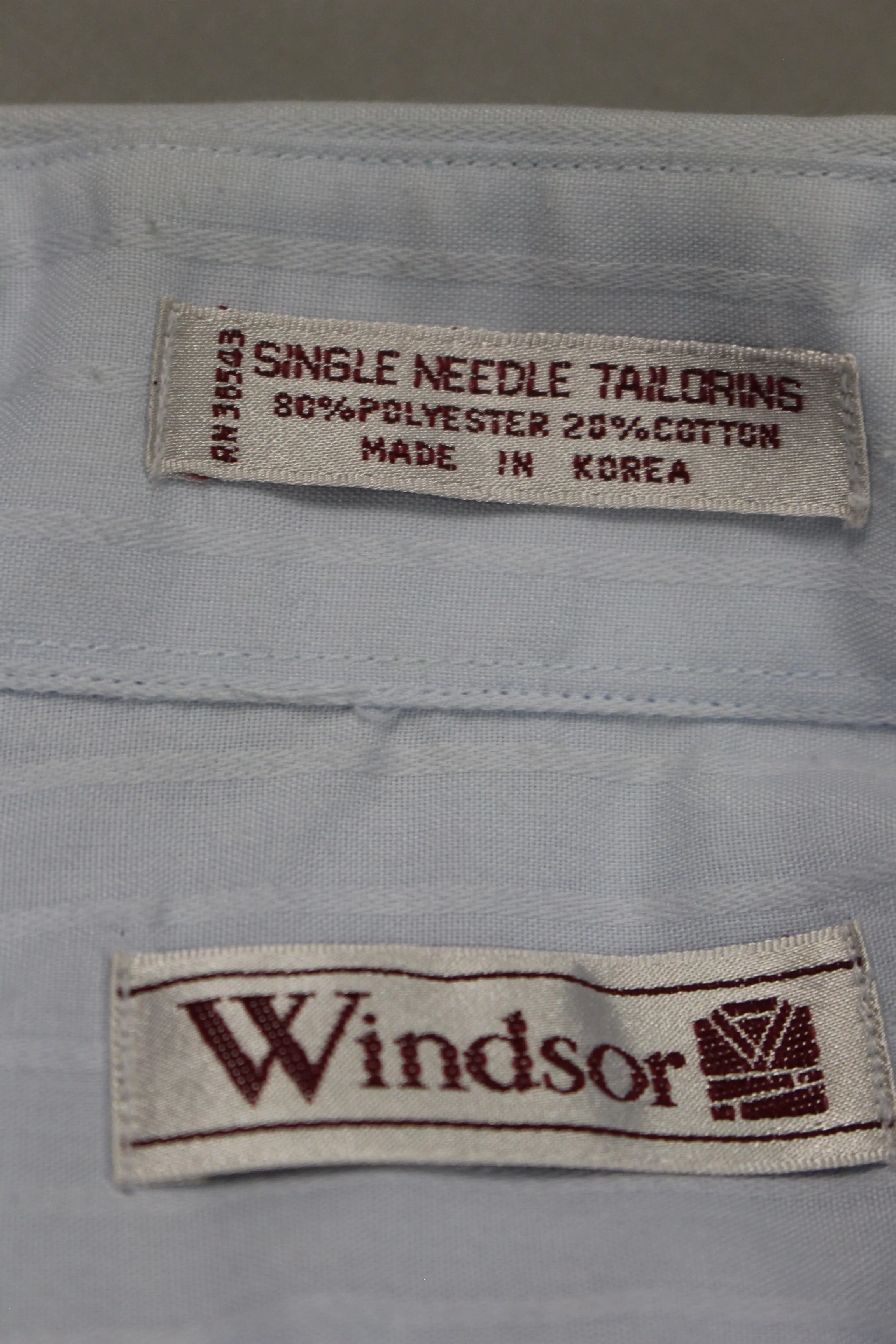 Windsor Short Sleeve Button Up Shirt - Size: 16 - Light Blue Stripe - Used - Image 3