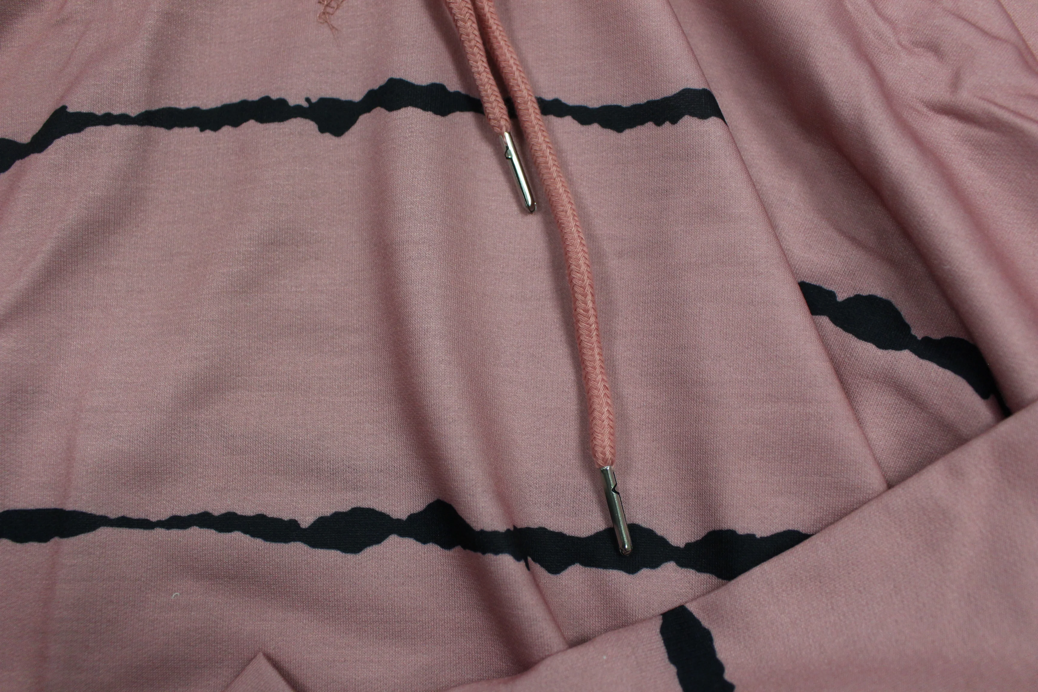 Women's XXL Ultra Soft Striped Hoodie -Pink/Black -New - Image 4
